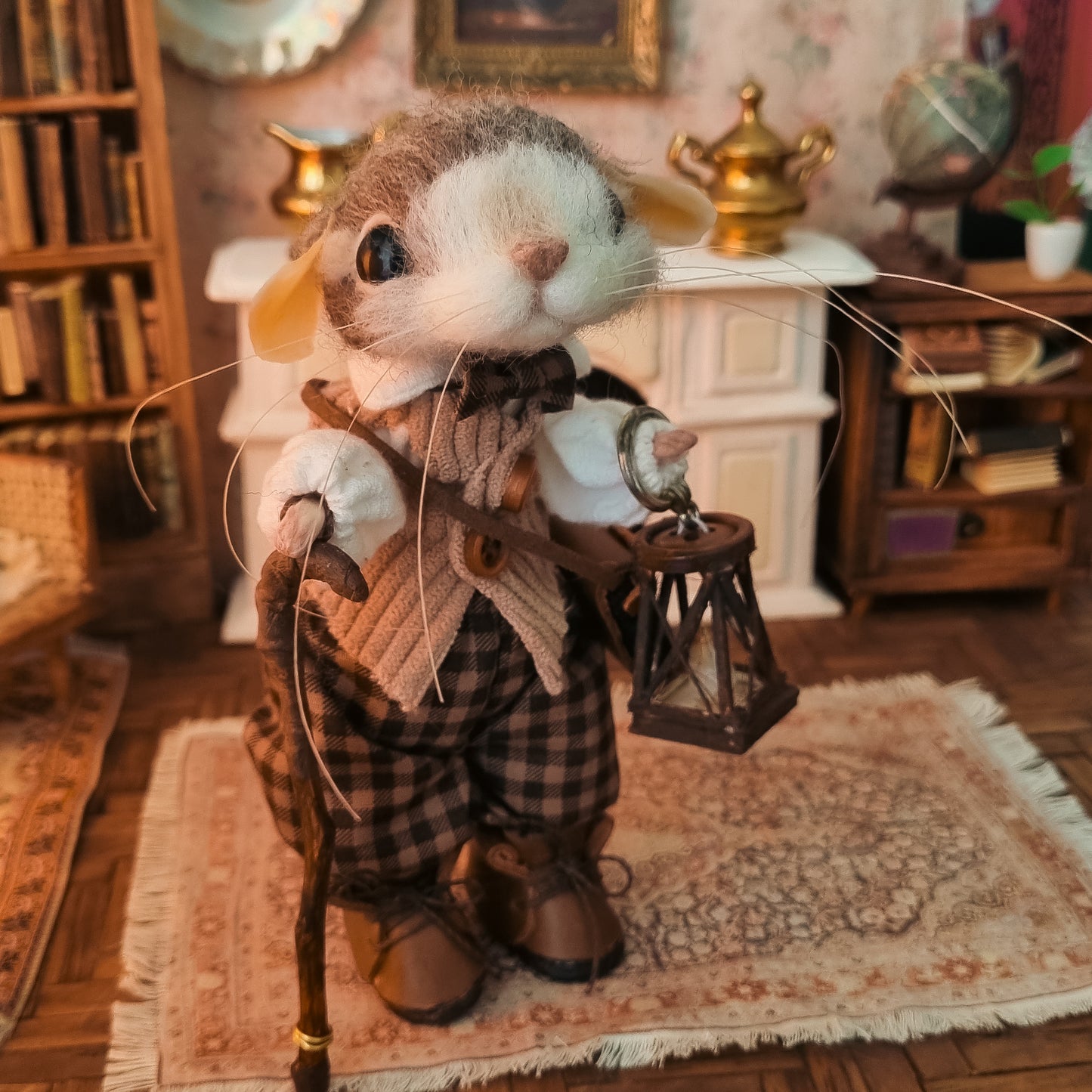 Watson | Needle Felted Collectible Wool Mouse