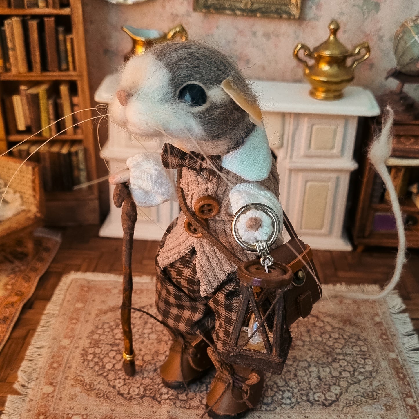 Watson | Needle Felted Collectible Wool Mouse