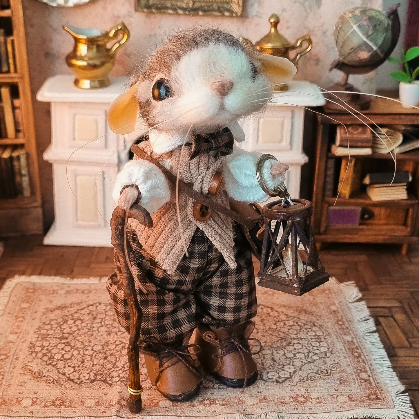 Watson | Needle Felted Collectible Wool Mouse
