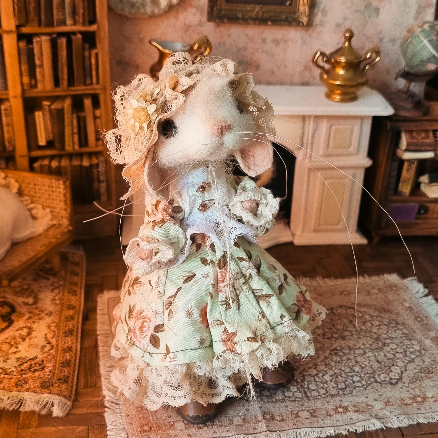 Ella | Needle Felted Collectible Wool Mouse