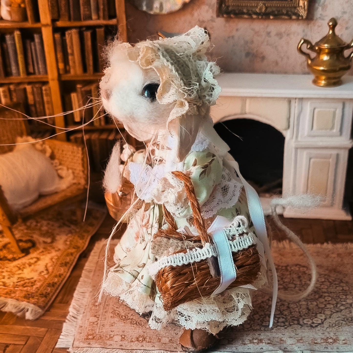 Ella | Needle Felted Collectible Wool Mouse