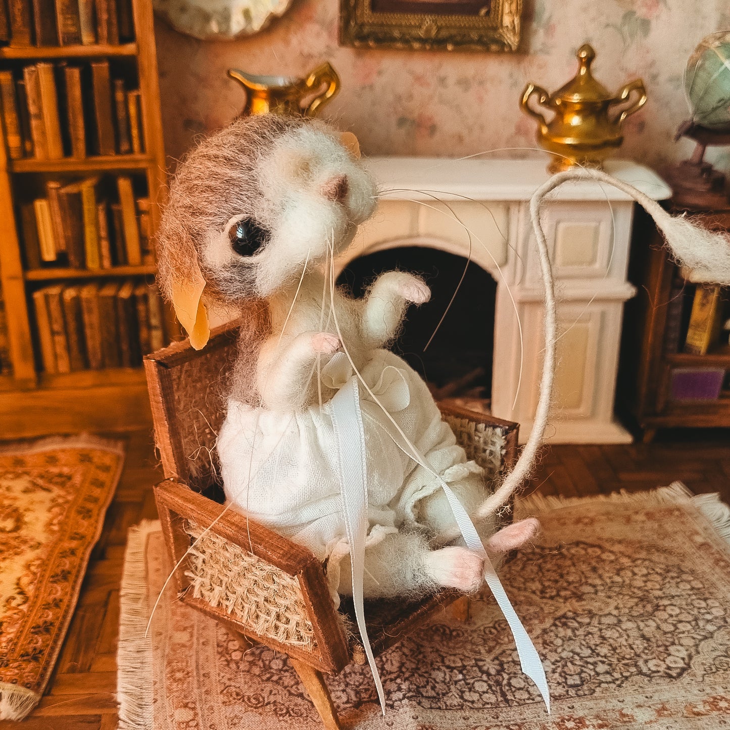 Woolly Grove Mouse | Needle Felted Collectible Wool Mouse