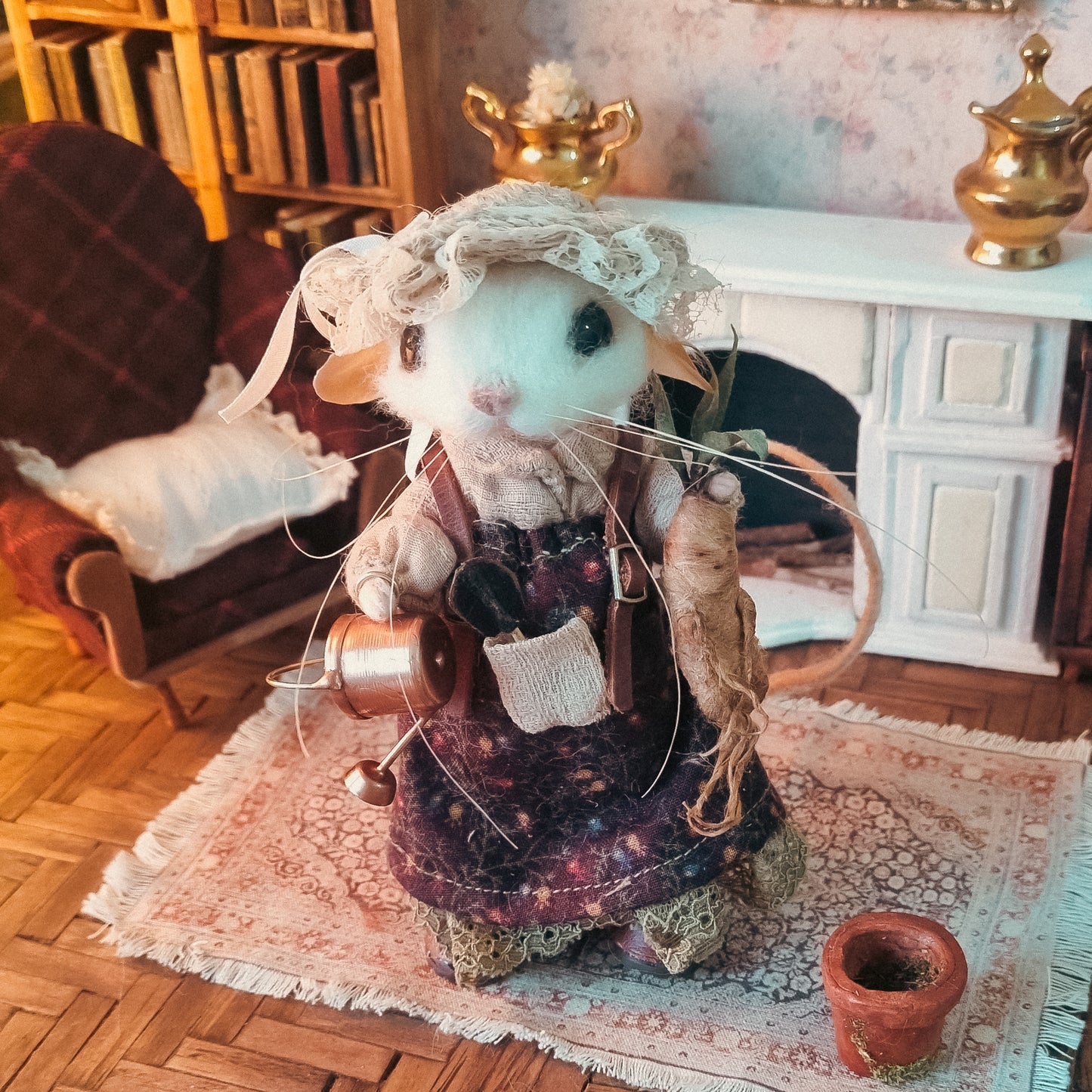 Sabrina | Needle Felted Collectible Wool Mouse