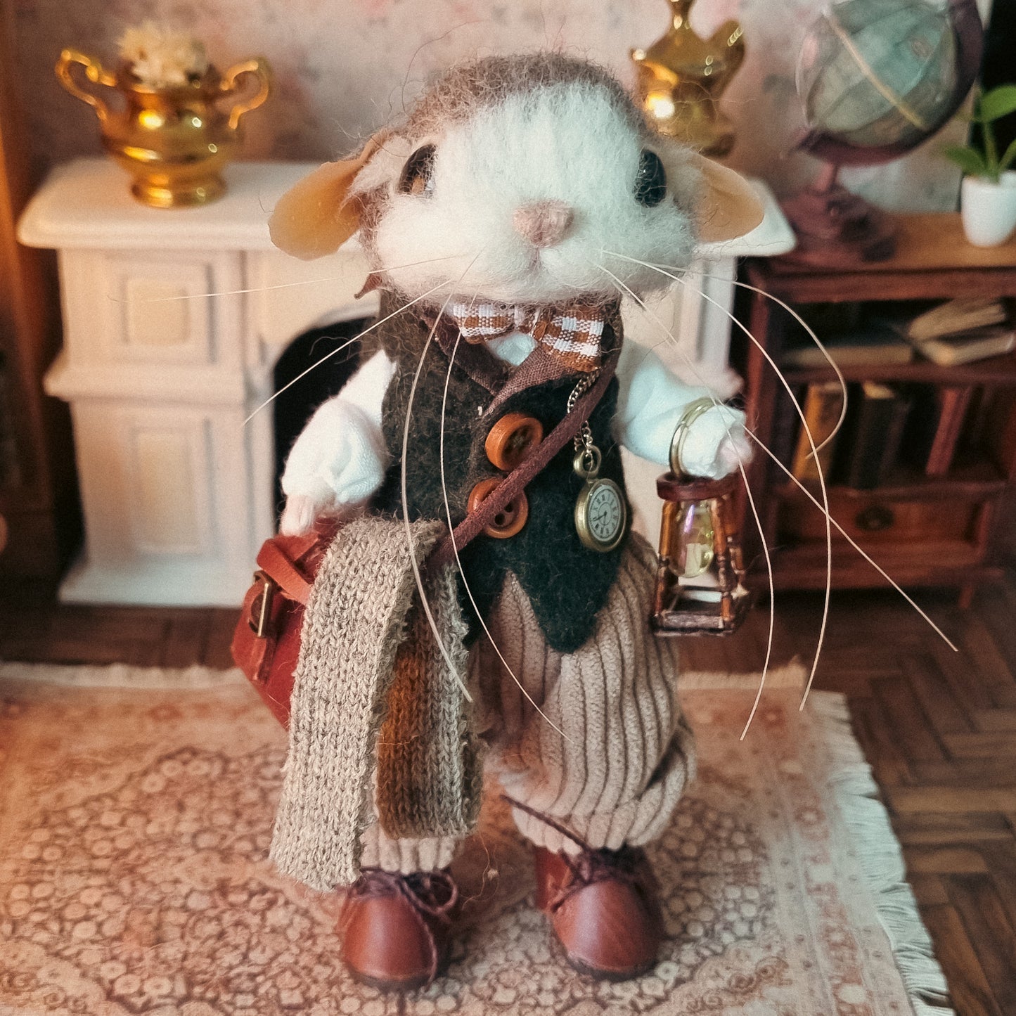 Edwin | Needle Felted Collectible Wool Mouse