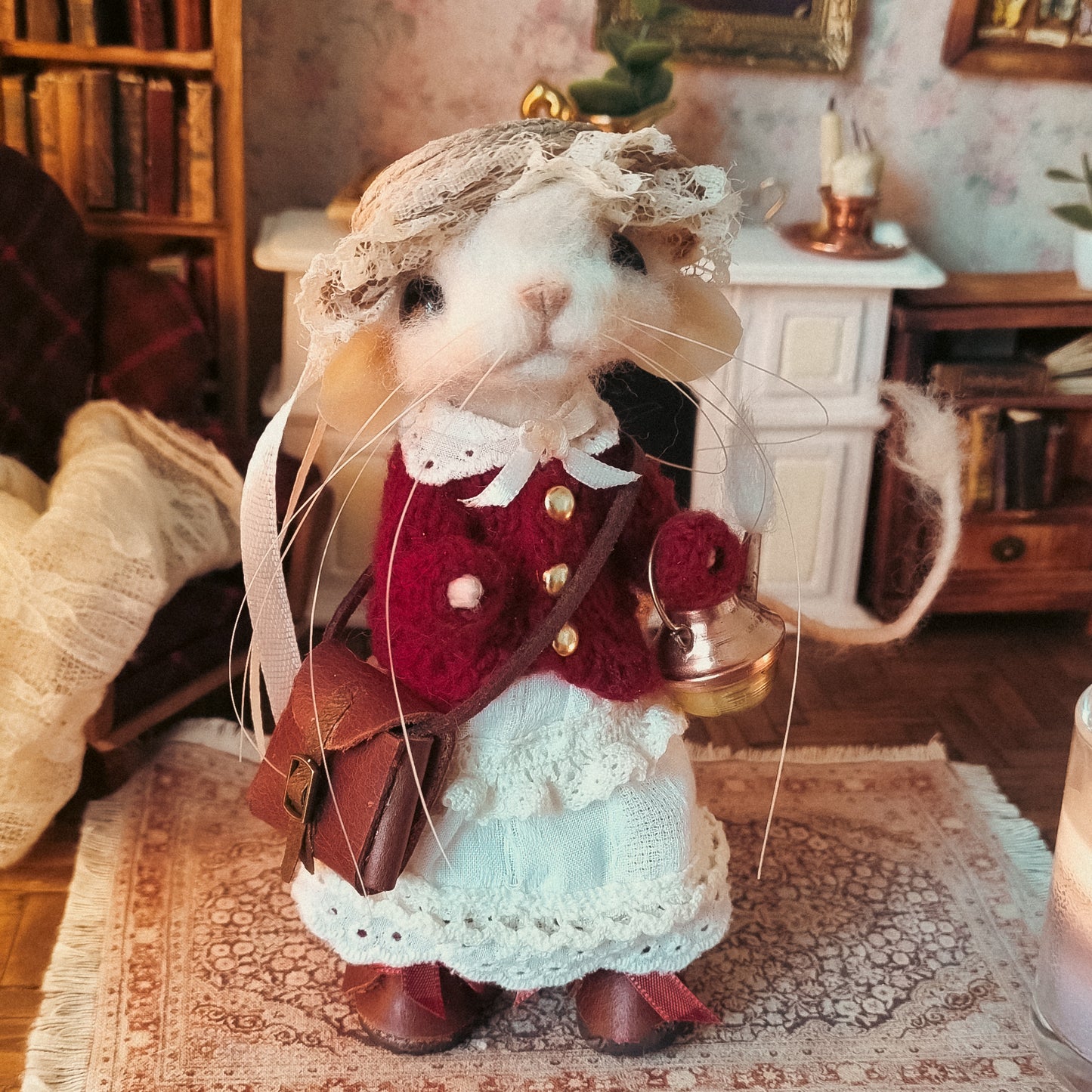 Dorothy | Needle Felted Collectible Wool Mouse