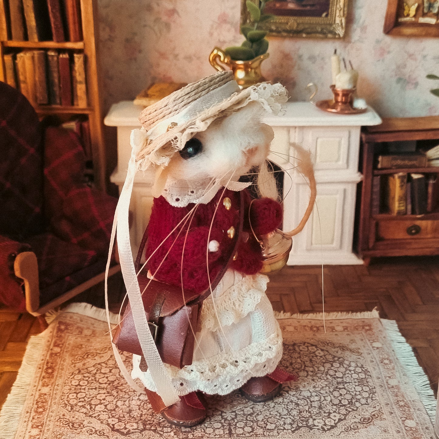 Dorothy | Needle Felted Collectible Wool Mouse