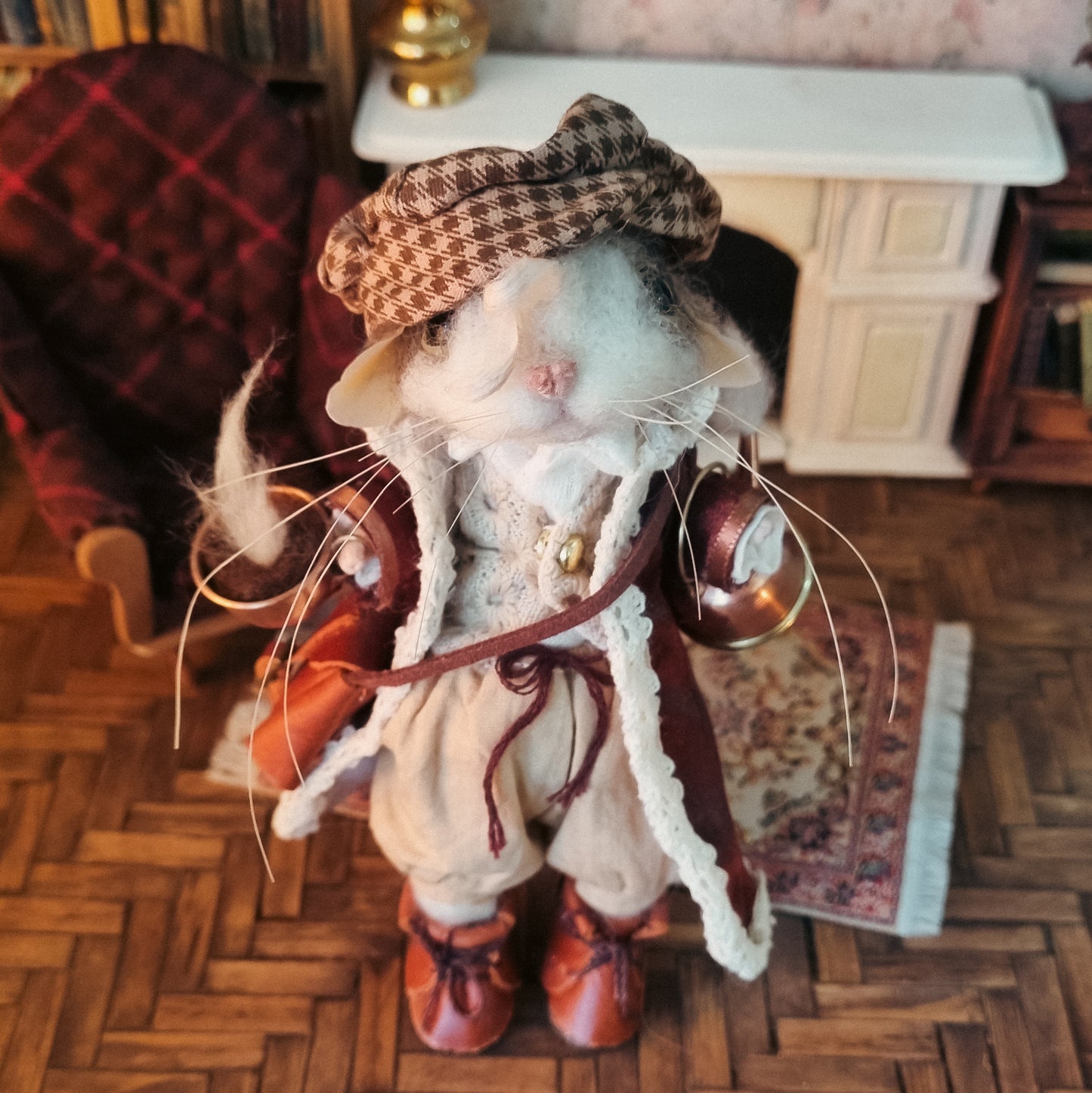 Quinn | Needle Felted Collectible Wool Mouse