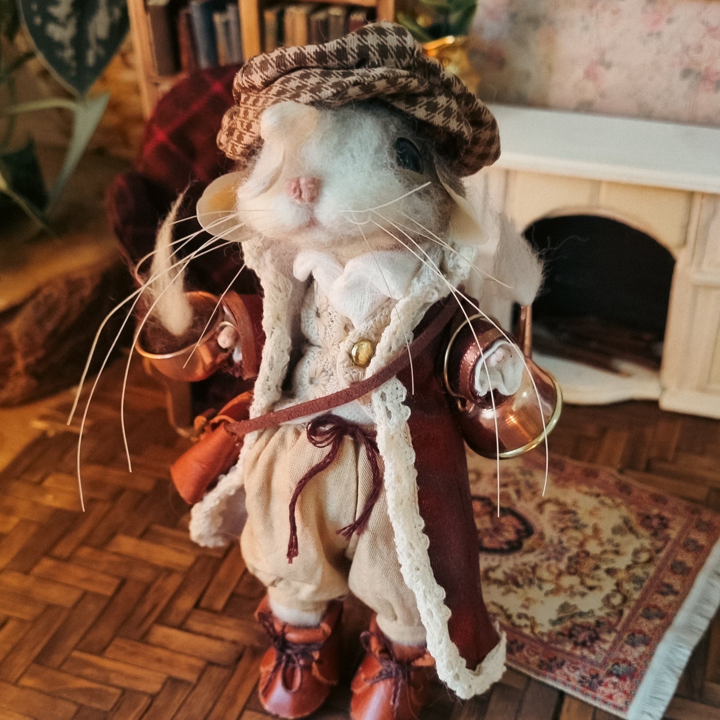 Quinn | Needle Felted Collectible Wool Mouse