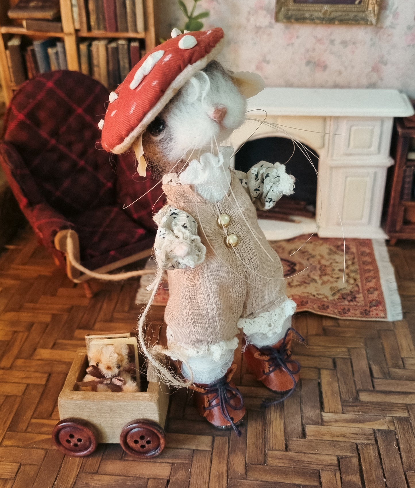 Juliette | Needle Felted Collectible Wool Mouse