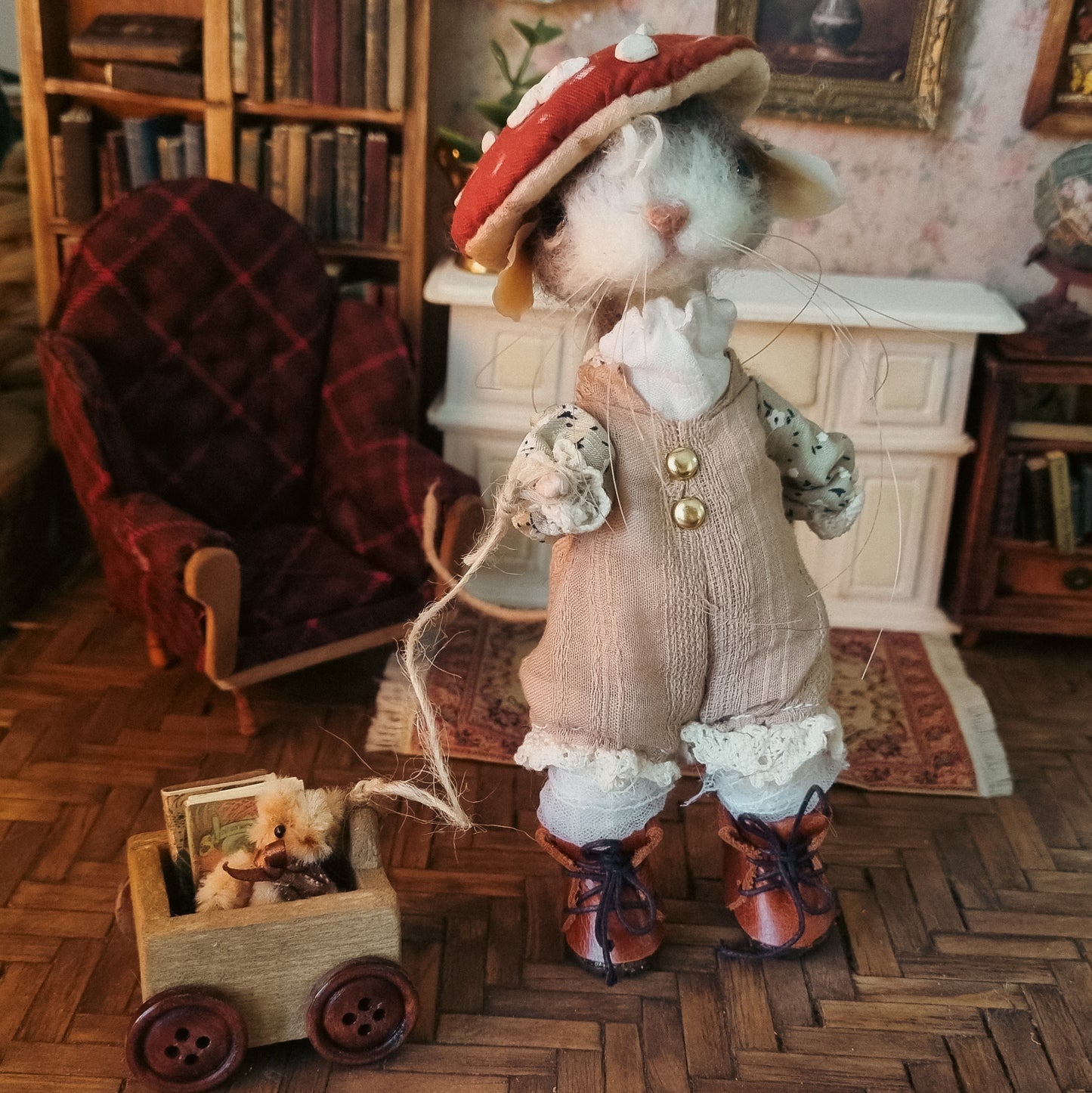 Juliette | Needle Felted Collectible Wool Mouse