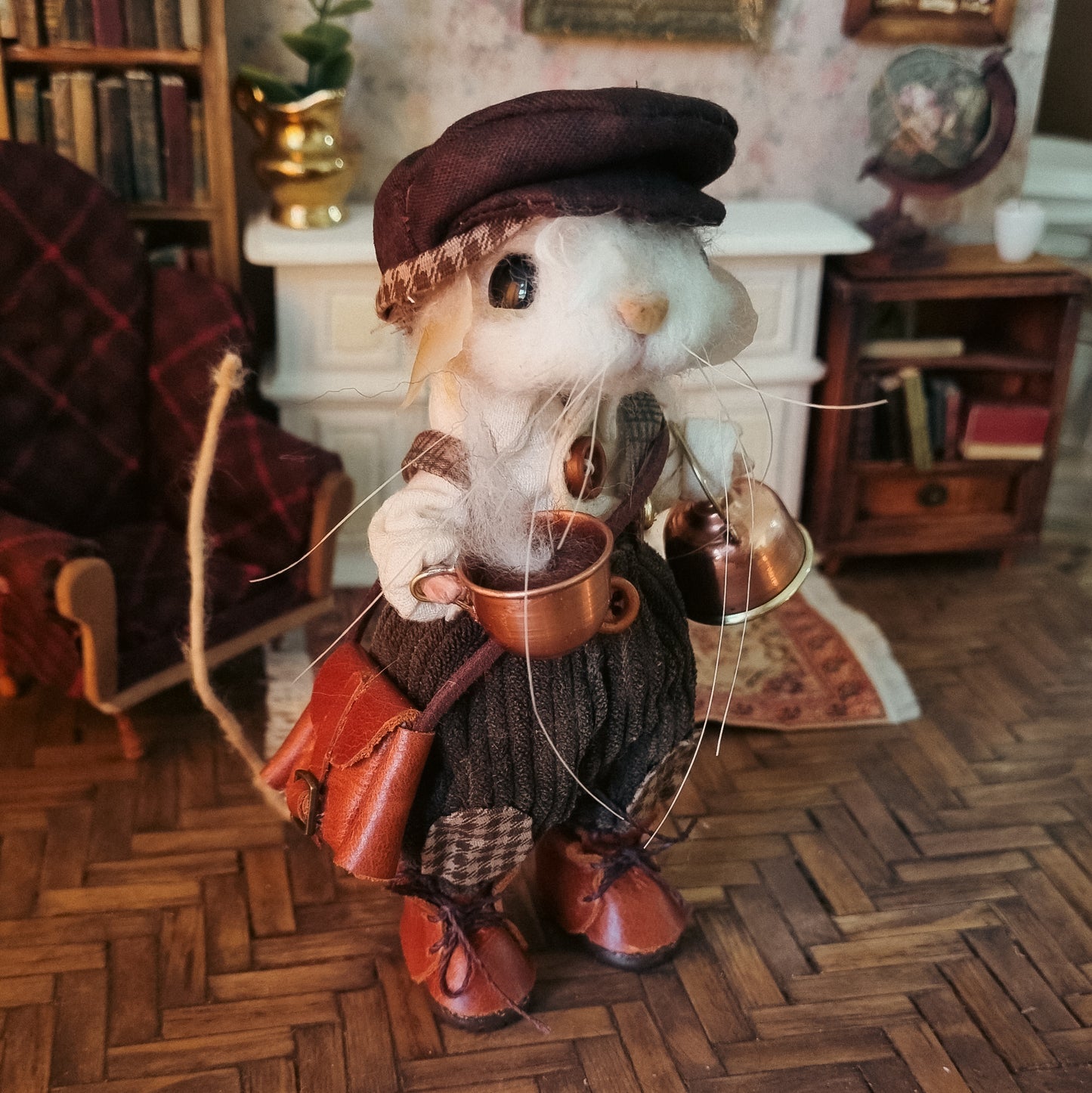 Morgan | Needle Felted Collectible Wool Mouse
