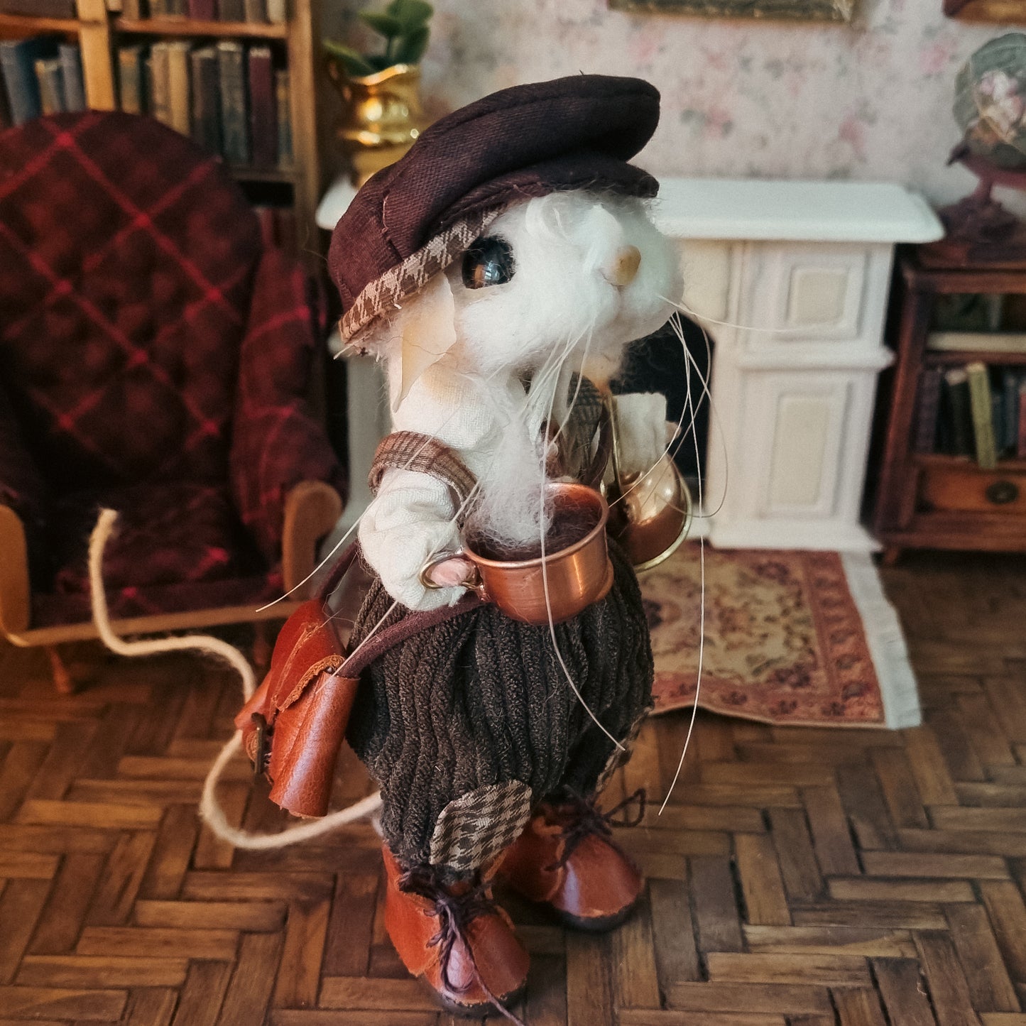 Morgan | Needle Felted Collectible Wool Mouse