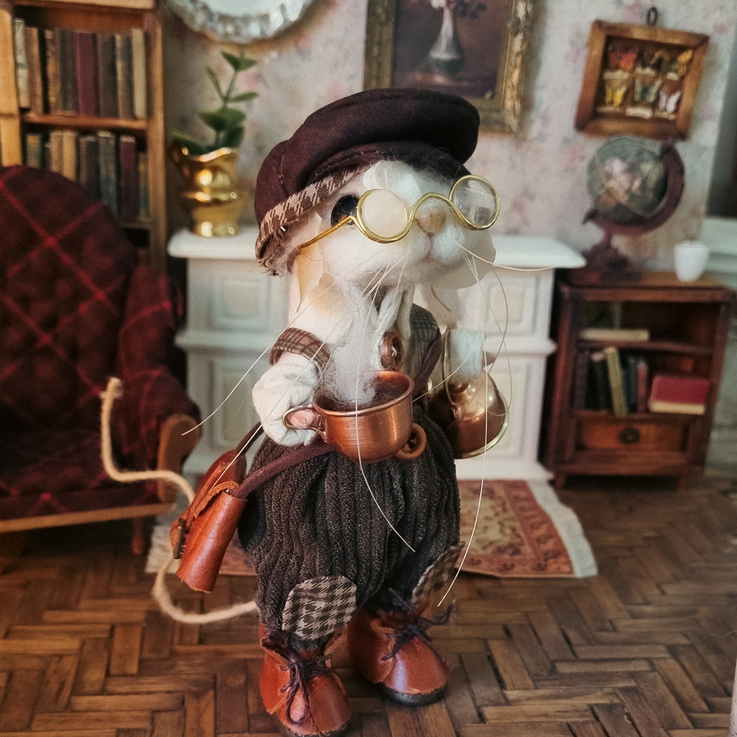 Morgan | Needle Felted Collectible Wool Mouse