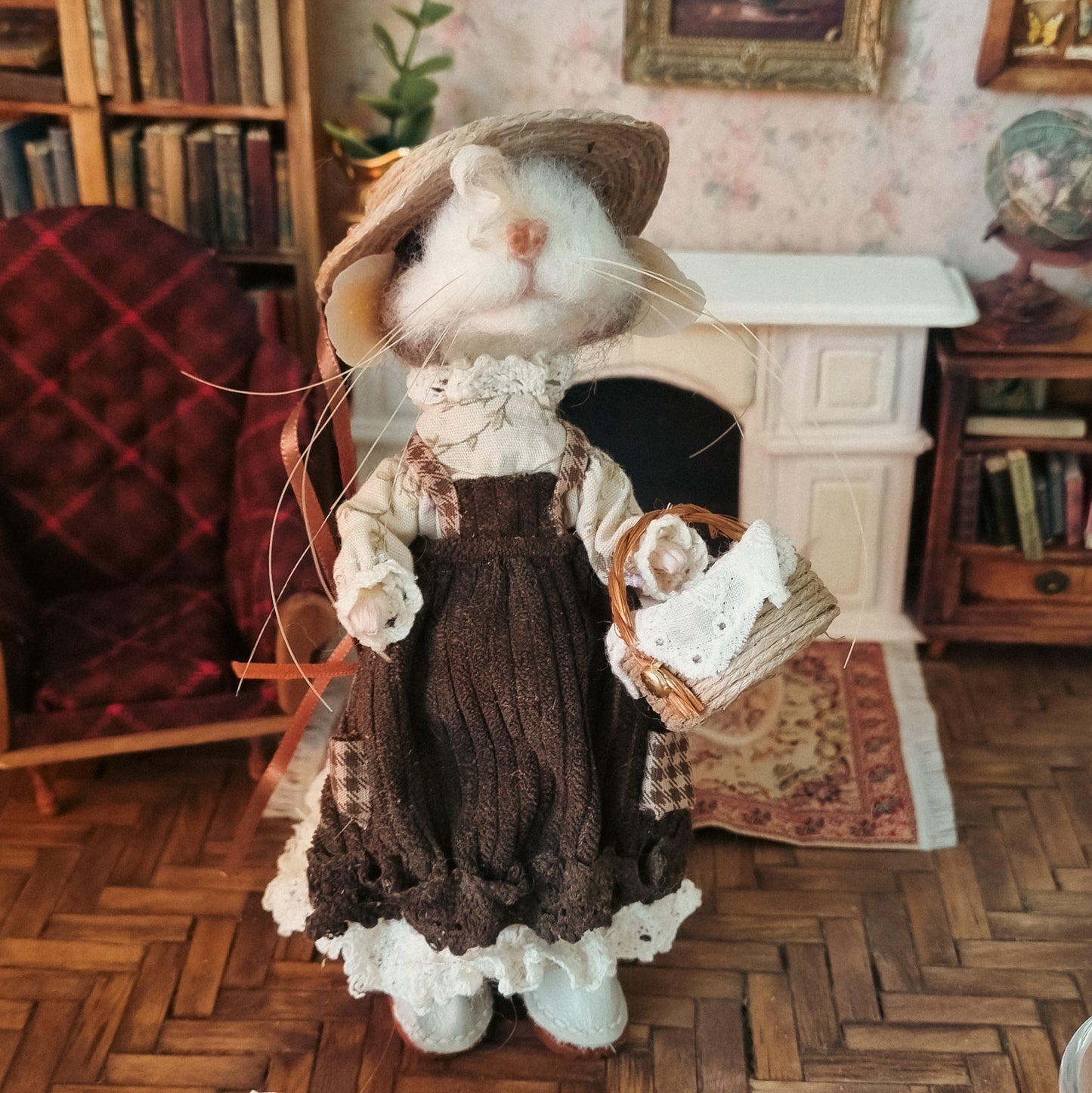 Florence | Needle Felted Collectible Wool Mouse