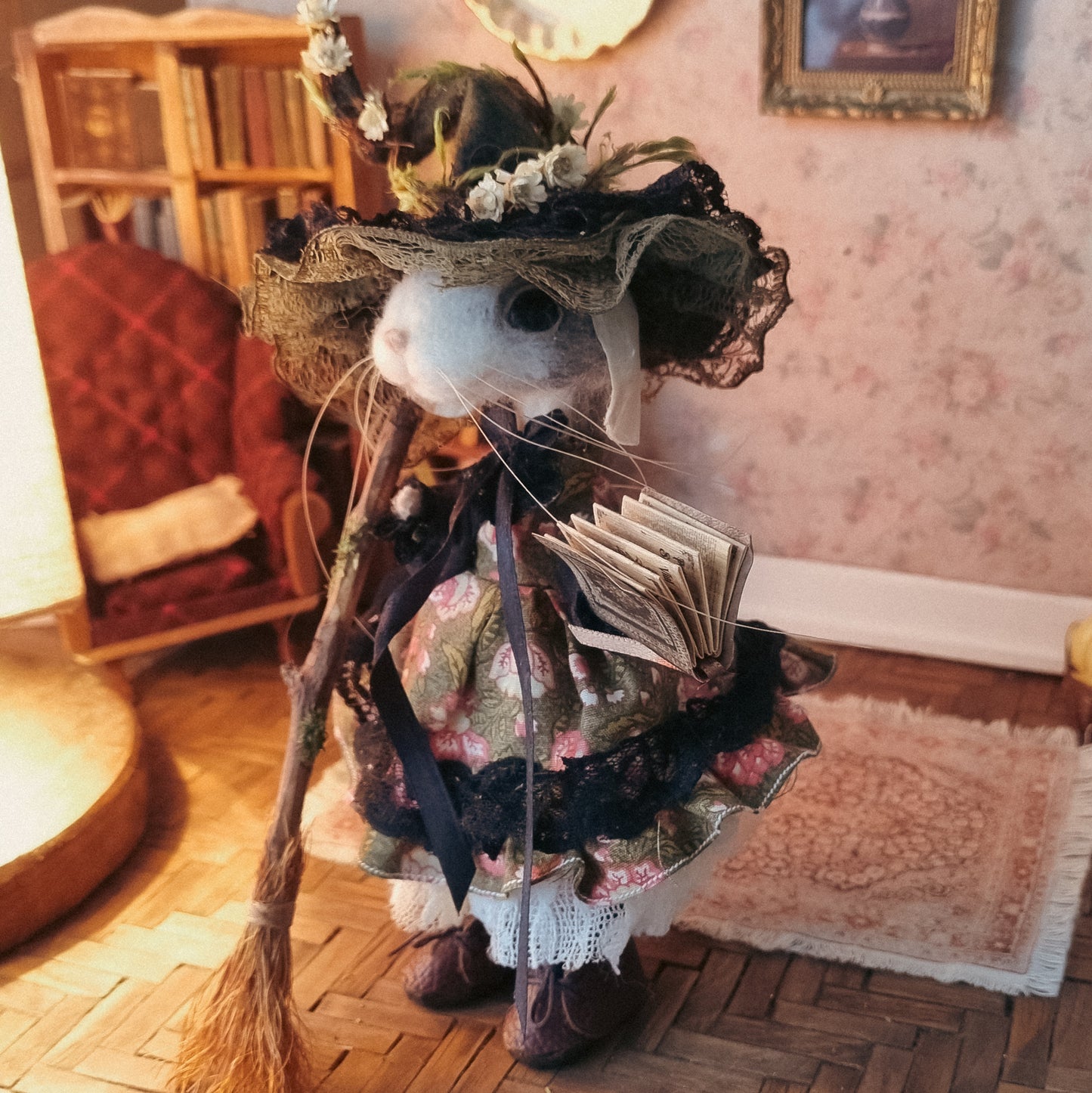 Annmarie | Needle Felted Collectible Wool Mouse