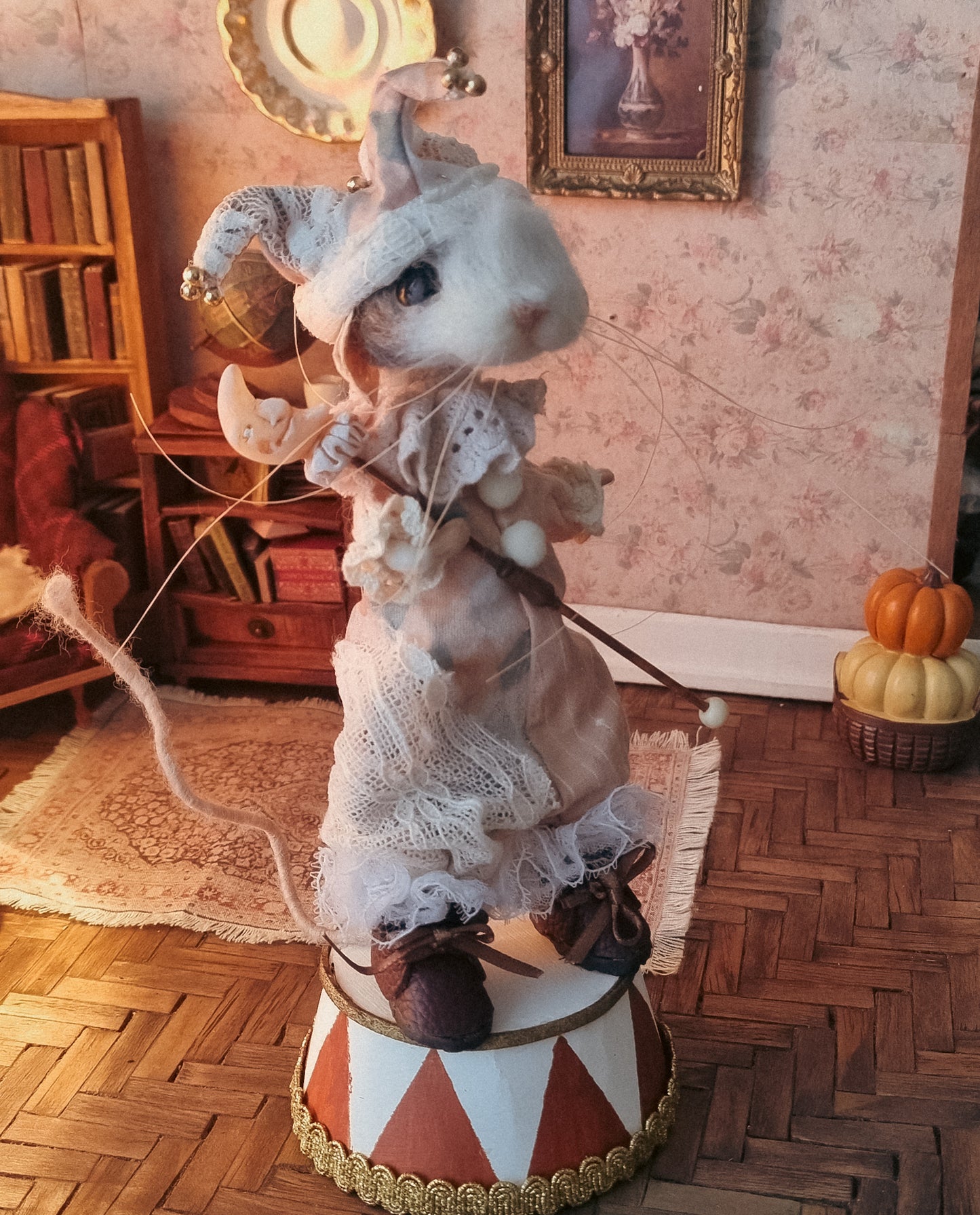 Harley Moon| Needle Felted Collectible Wool Mouse