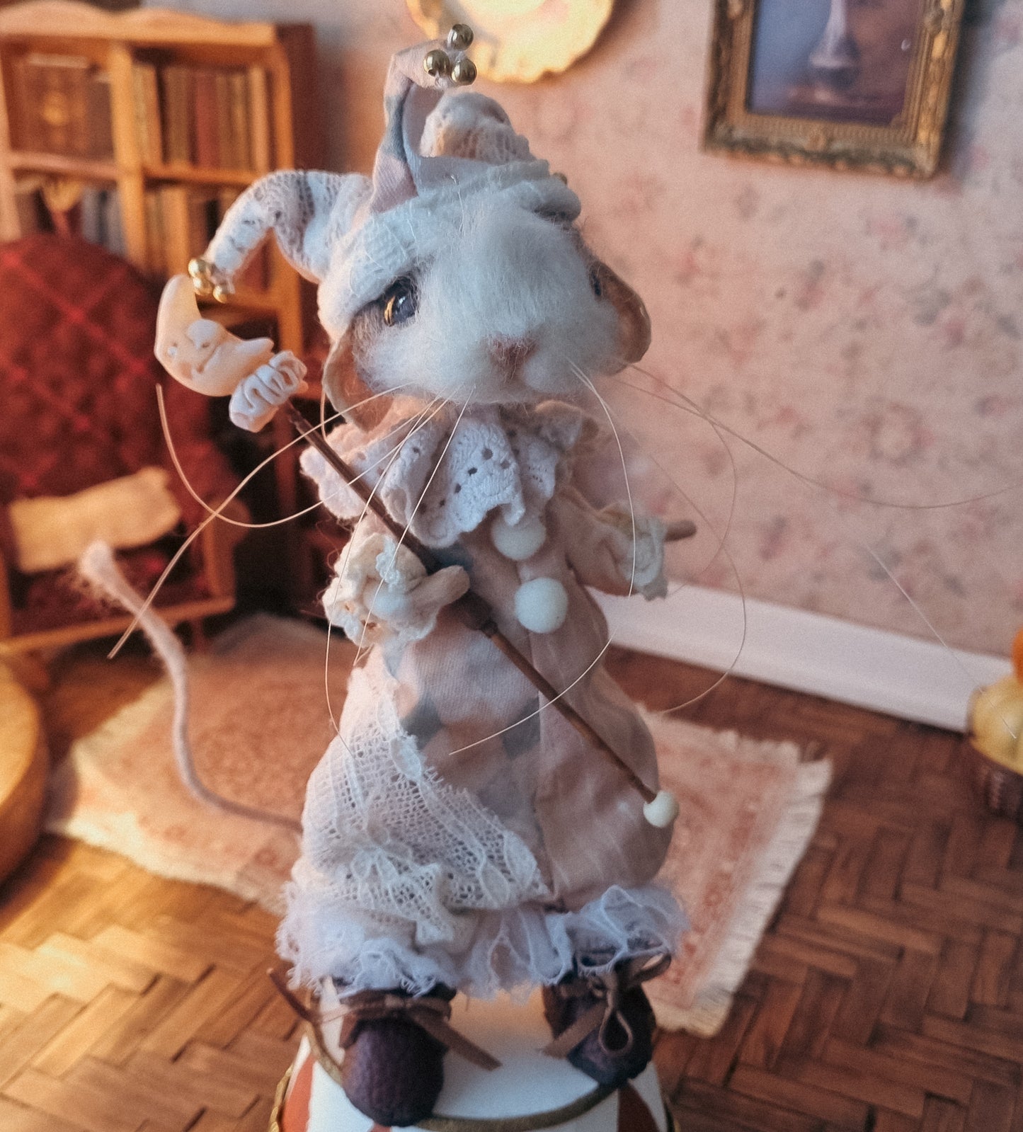 Harley Moon| Needle Felted Collectible Wool Mouse