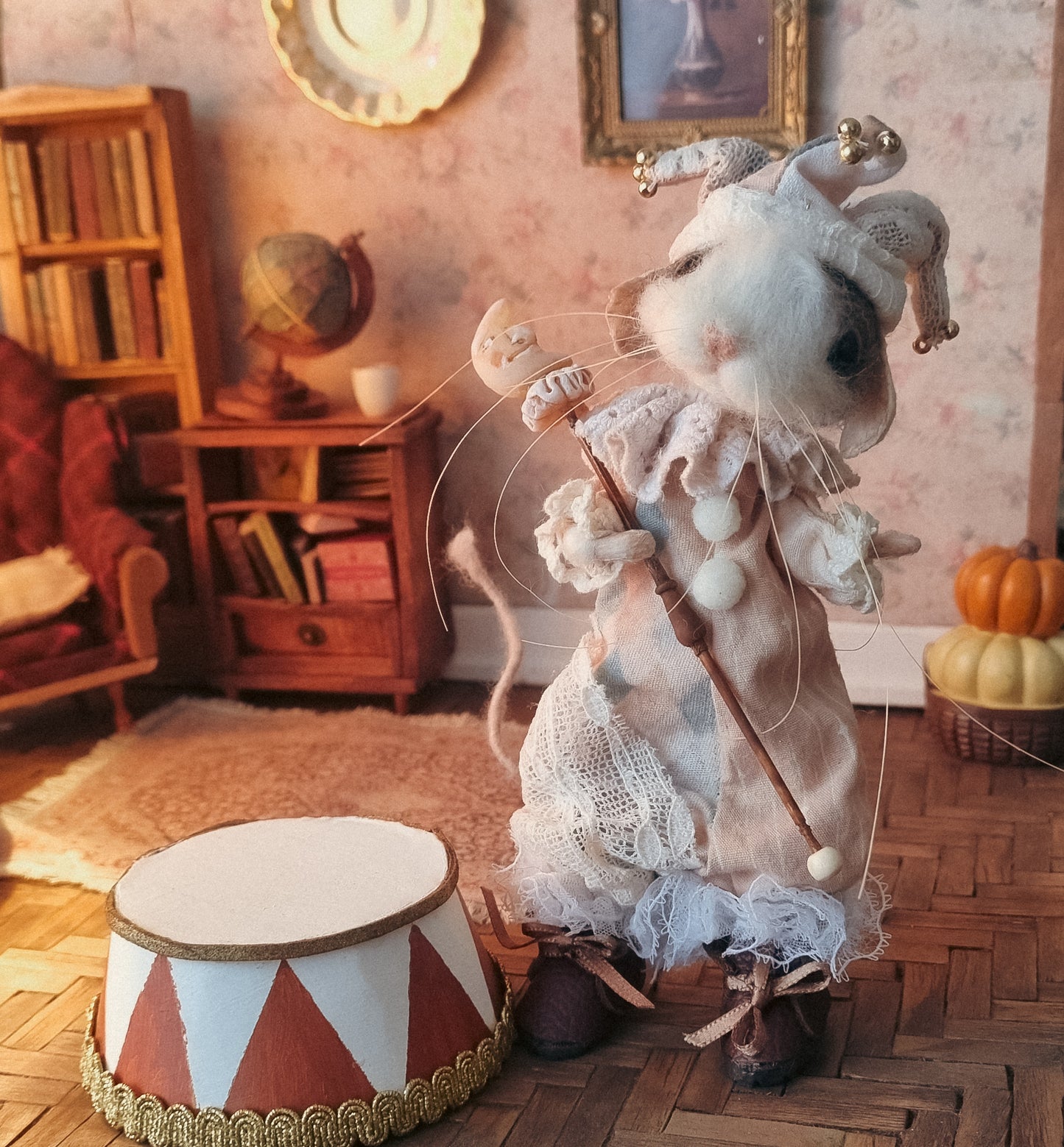Harley Moon| Needle Felted Collectible Wool Mouse