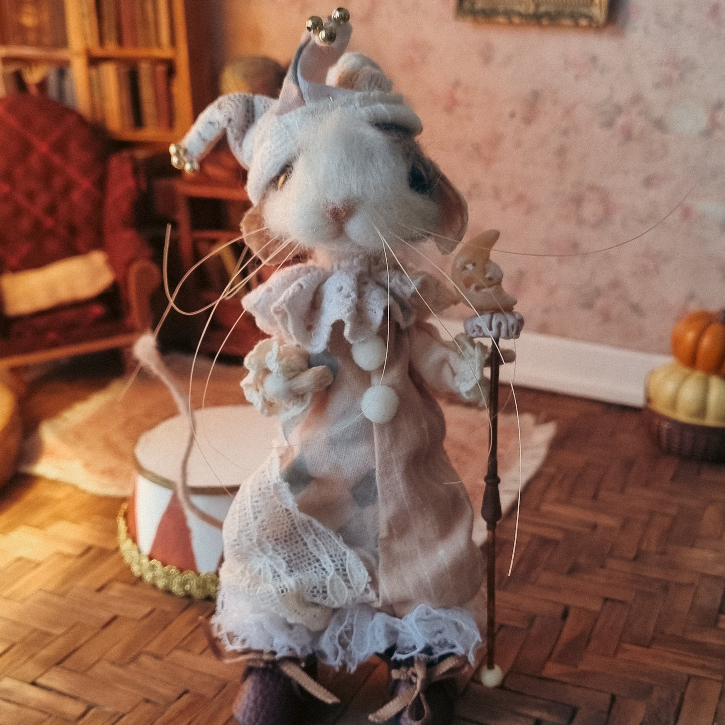 Harley Moon| Needle Felted Collectible Wool Mouse