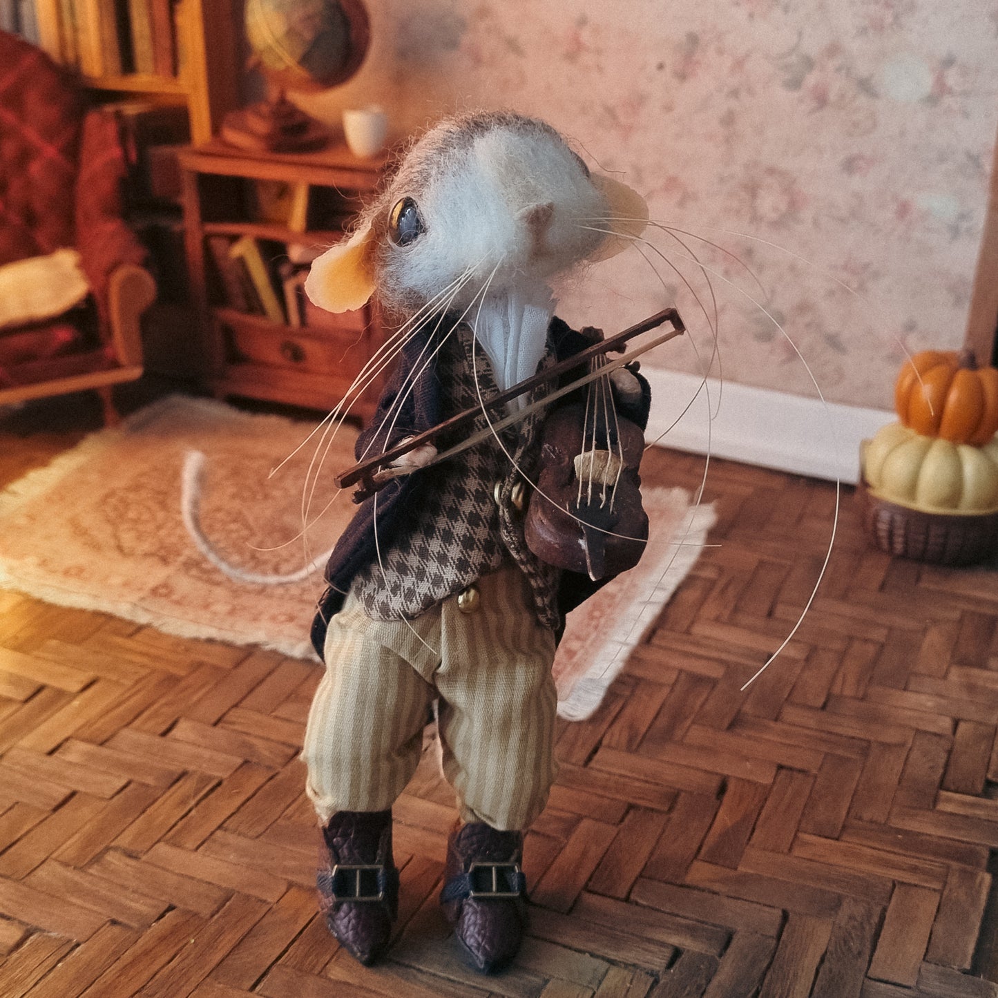 Edwin | Needle Felted Collectible Wool Mouse