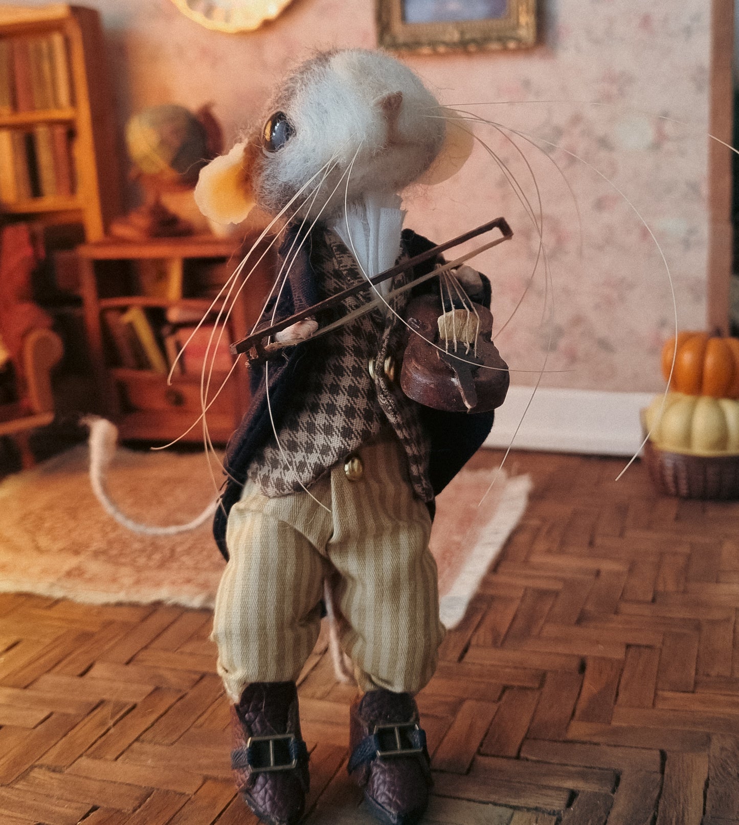 Edwin | Needle Felted Collectible Wool Mouse