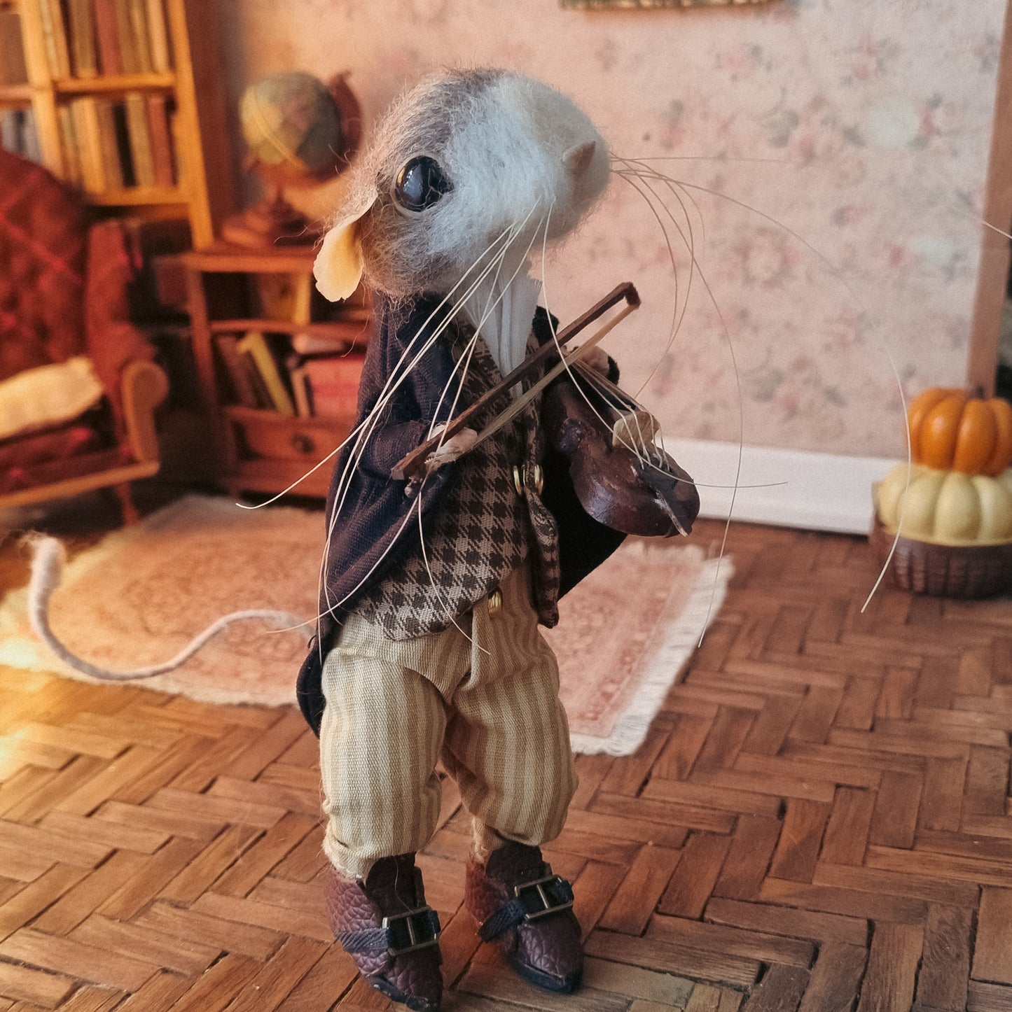 Edwin | Needle Felted Collectible Wool Mouse
