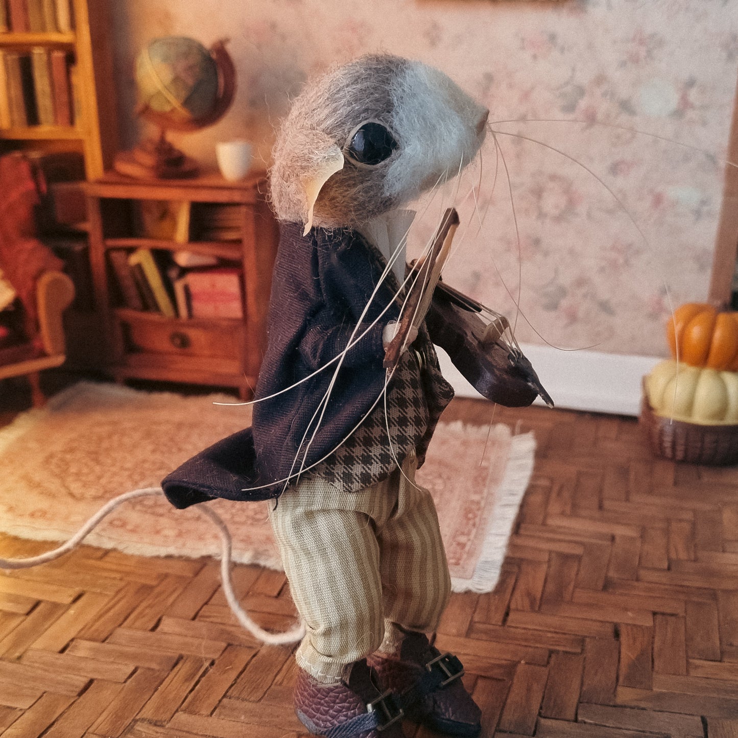 Edwin | Needle Felted Collectible Wool Mouse