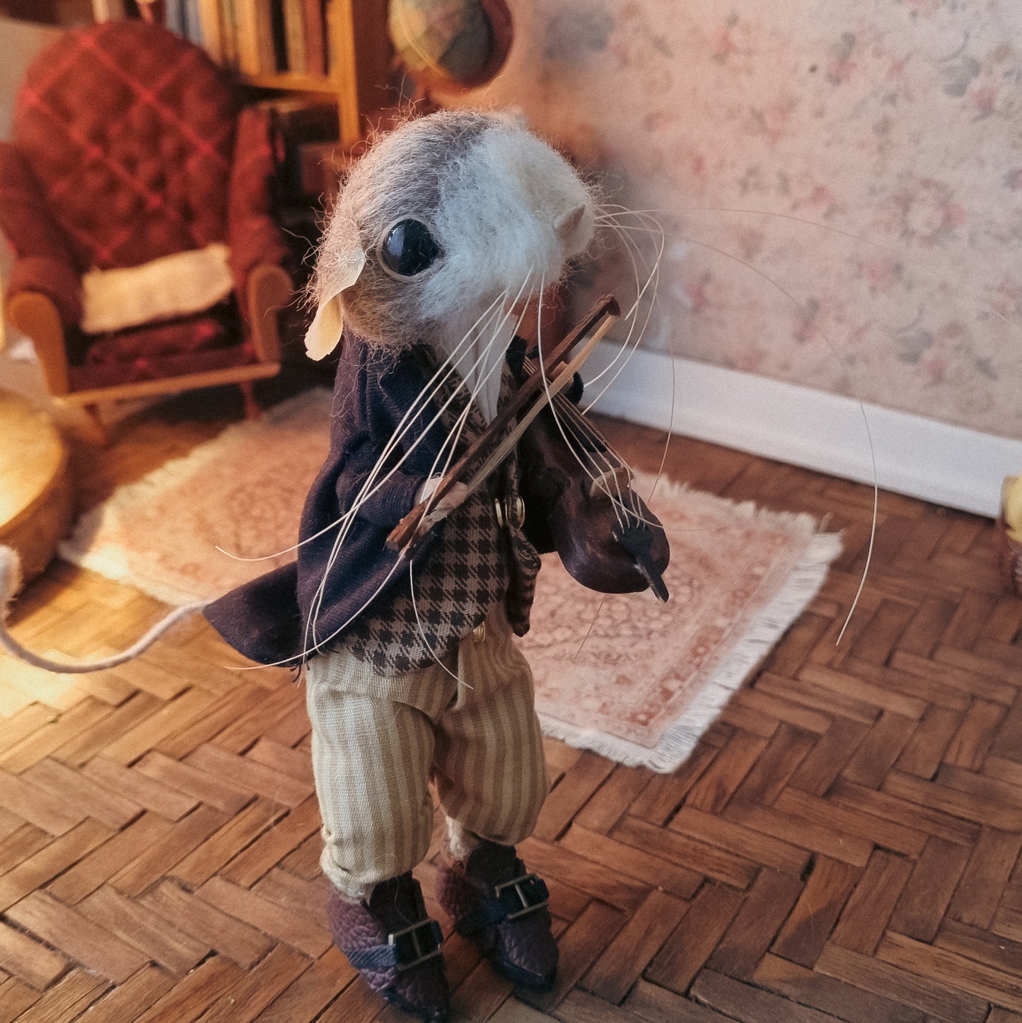 Edwin | Needle Felted Collectible Wool Mouse