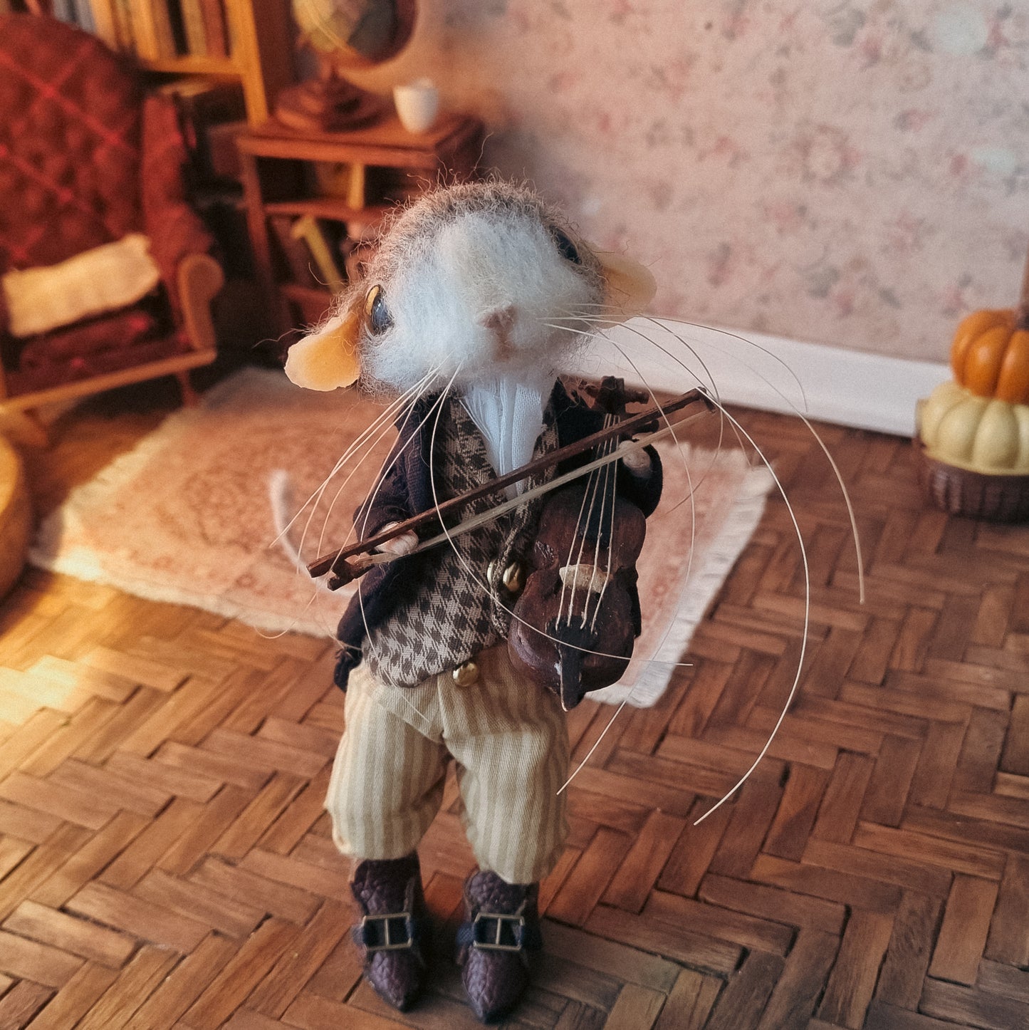 Edwin | Needle Felted Collectible Wool Mouse