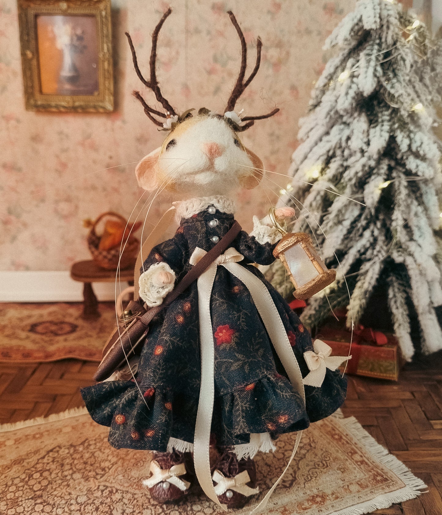 Nelle| Needle Felted Collectible Wool Mouse