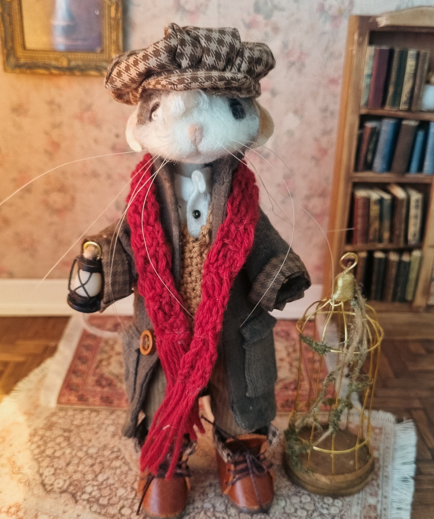 William | Needle Felted Collectible Wool Mouse