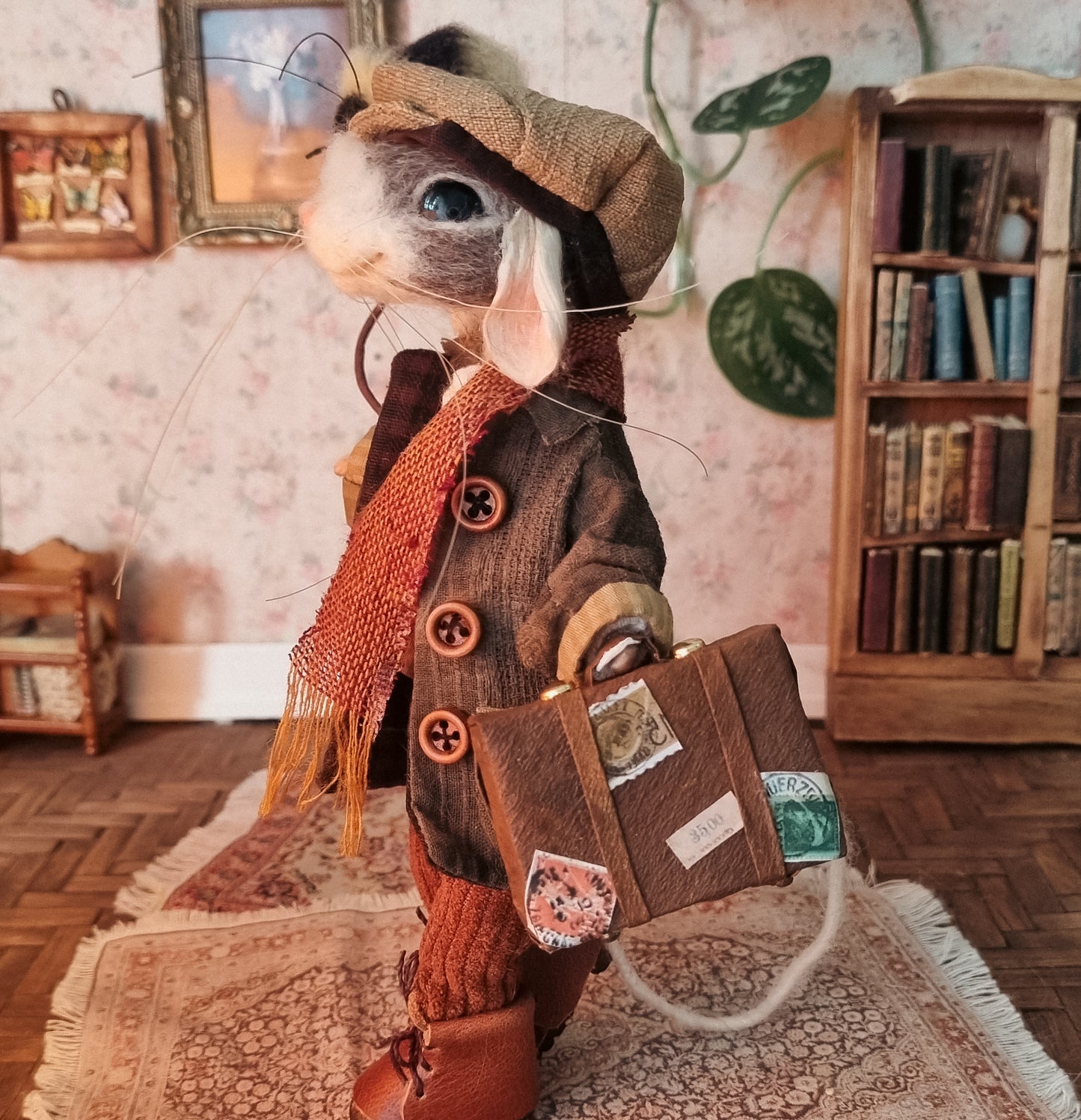 Leander | Needle Felted Collectible Wool Mouse