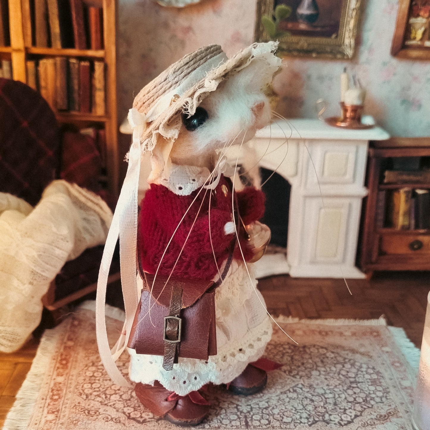 Dorothy | Needle Felted Collectible Wool Mouse