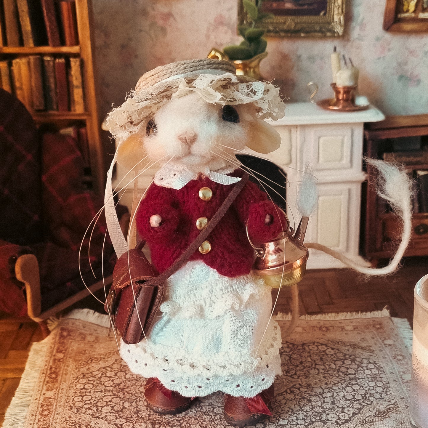 Dorothy | Needle Felted Collectible Wool Mouse