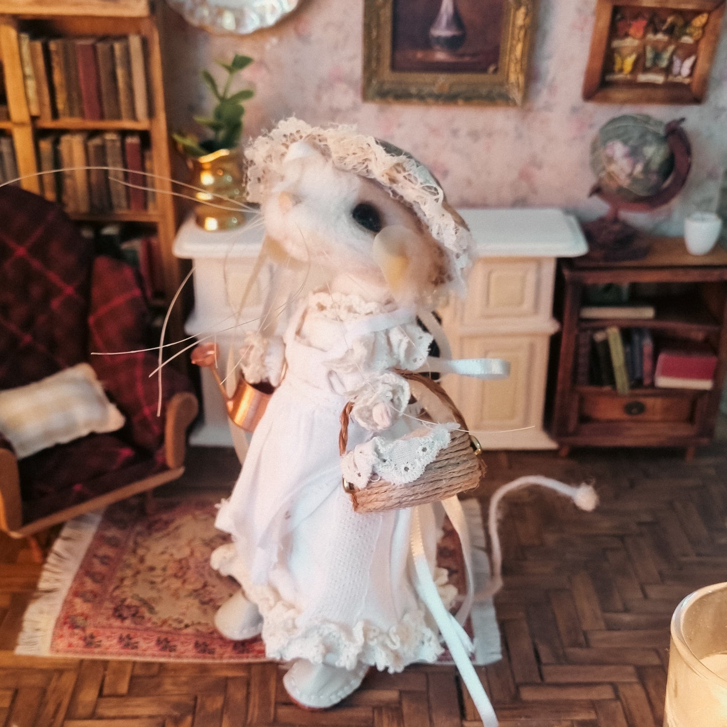 Estelle | Needle Felted Collectible Wool Mouse