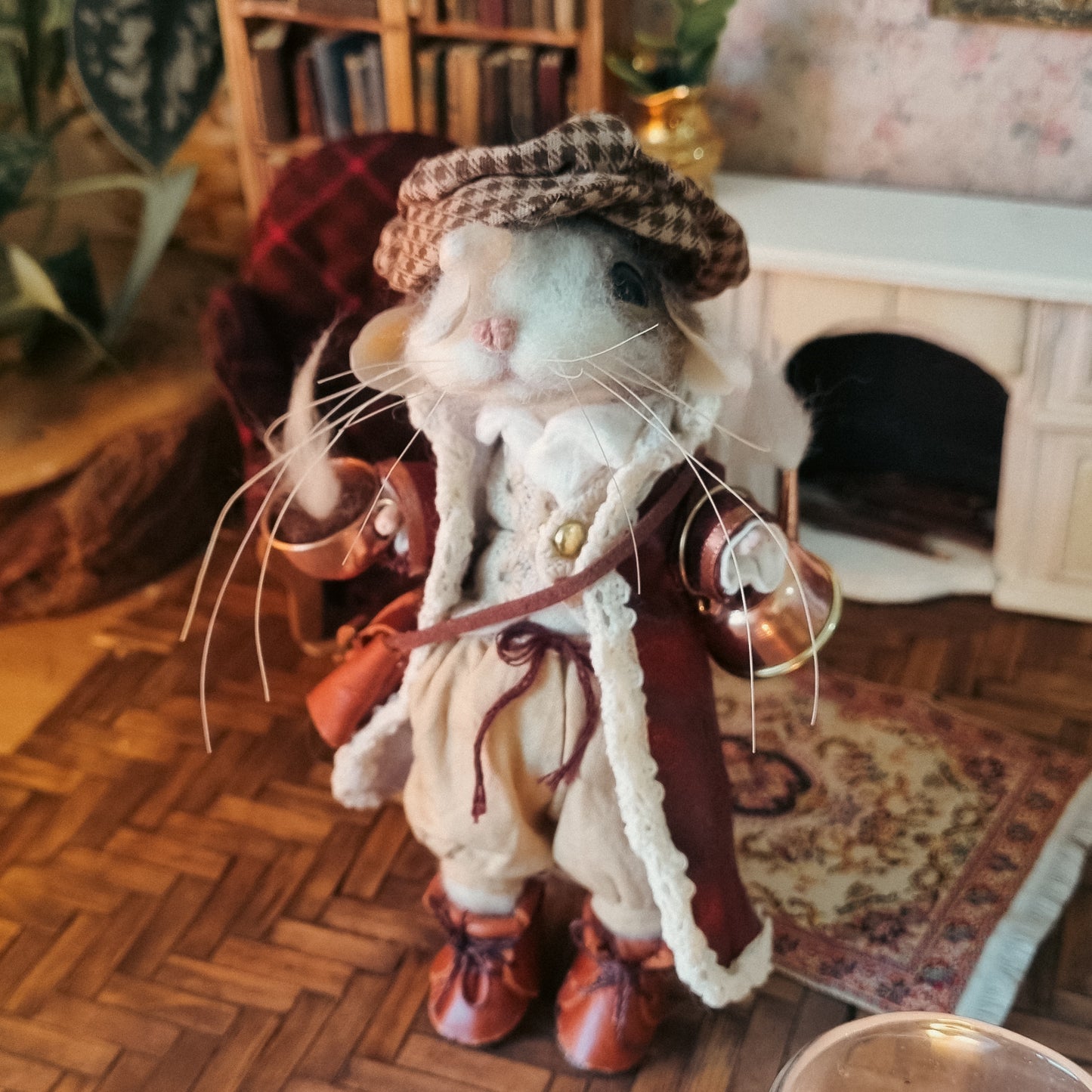 Quinn | Needle Felted Collectible Wool Mouse