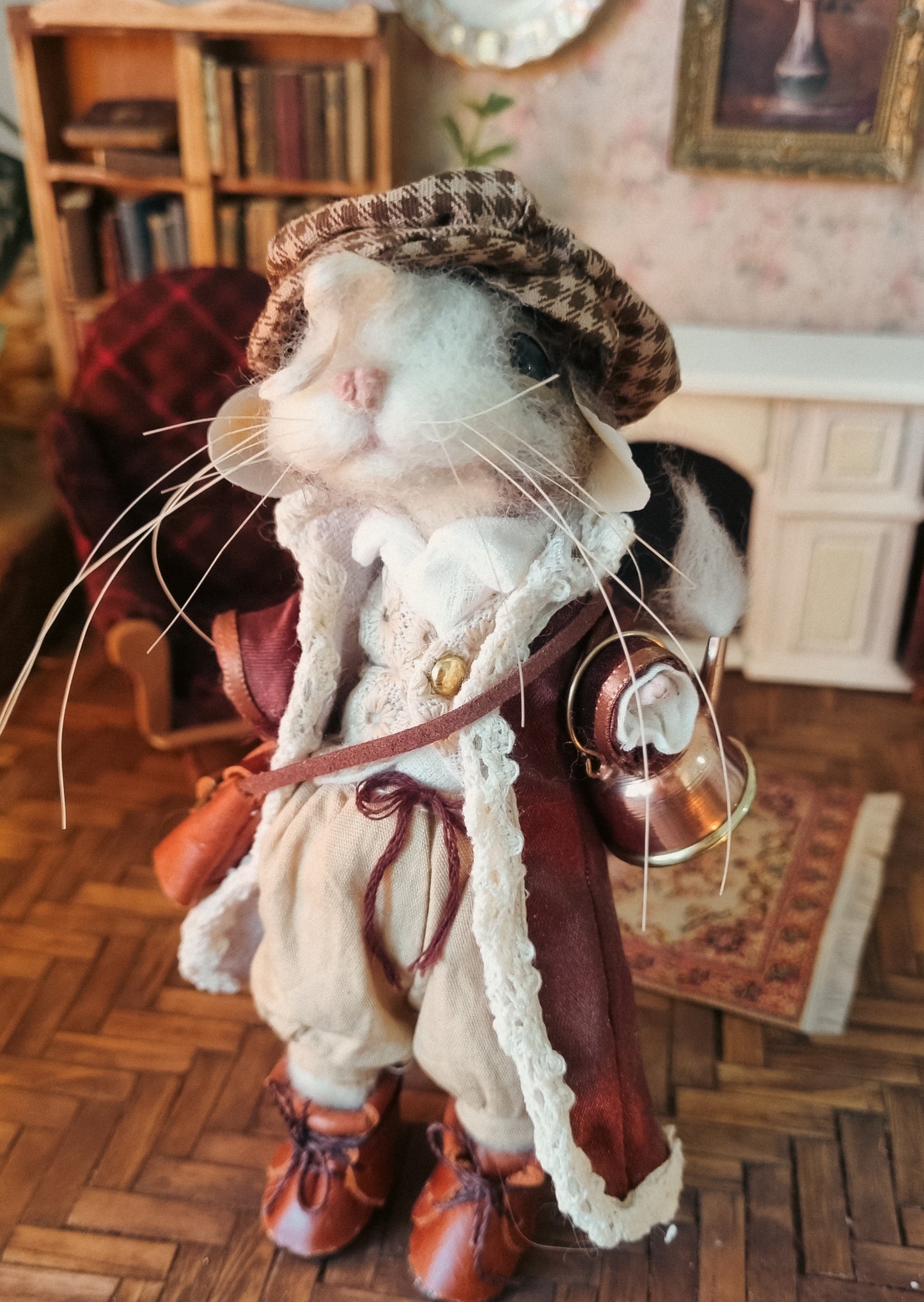 Quinn | Needle Felted Collectible Wool Mouse