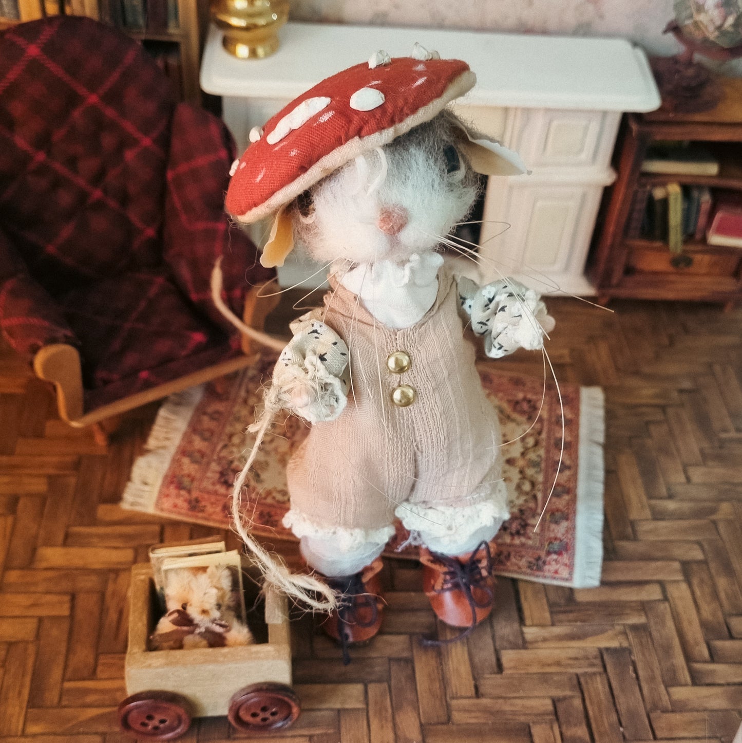Juliette | Needle Felted Collectible Wool Mouse