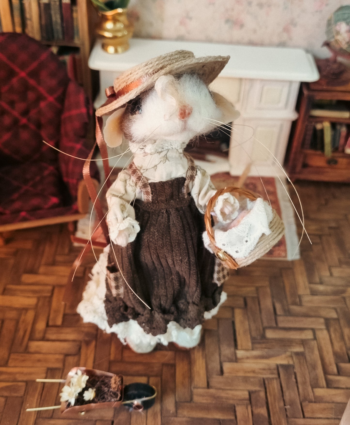 Florence | Needle Felted Collectible Wool Mouse