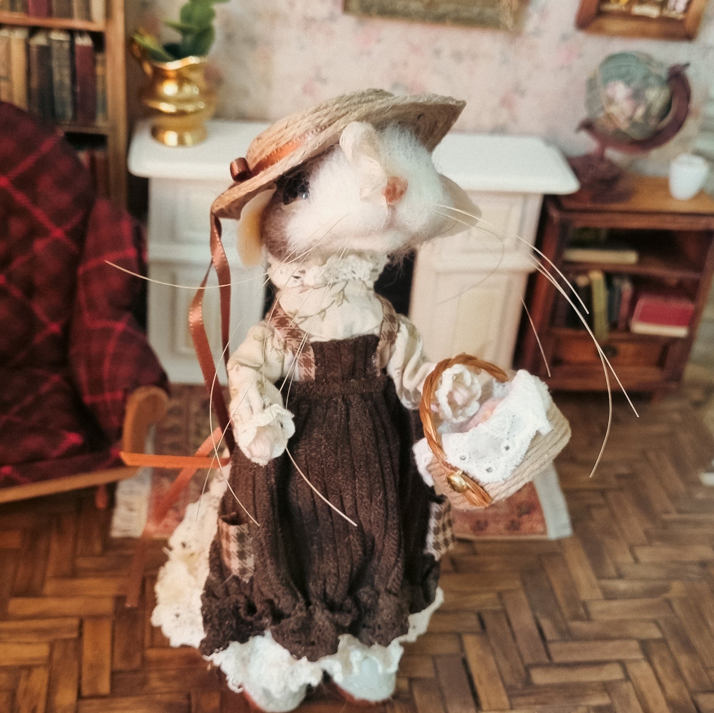 Florence | Needle Felted Collectible Wool Mouse