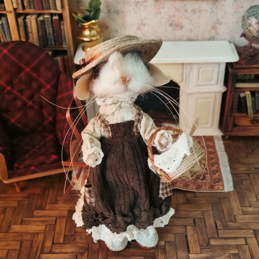 Florence | Needle Felted Collectible Wool Mouse
