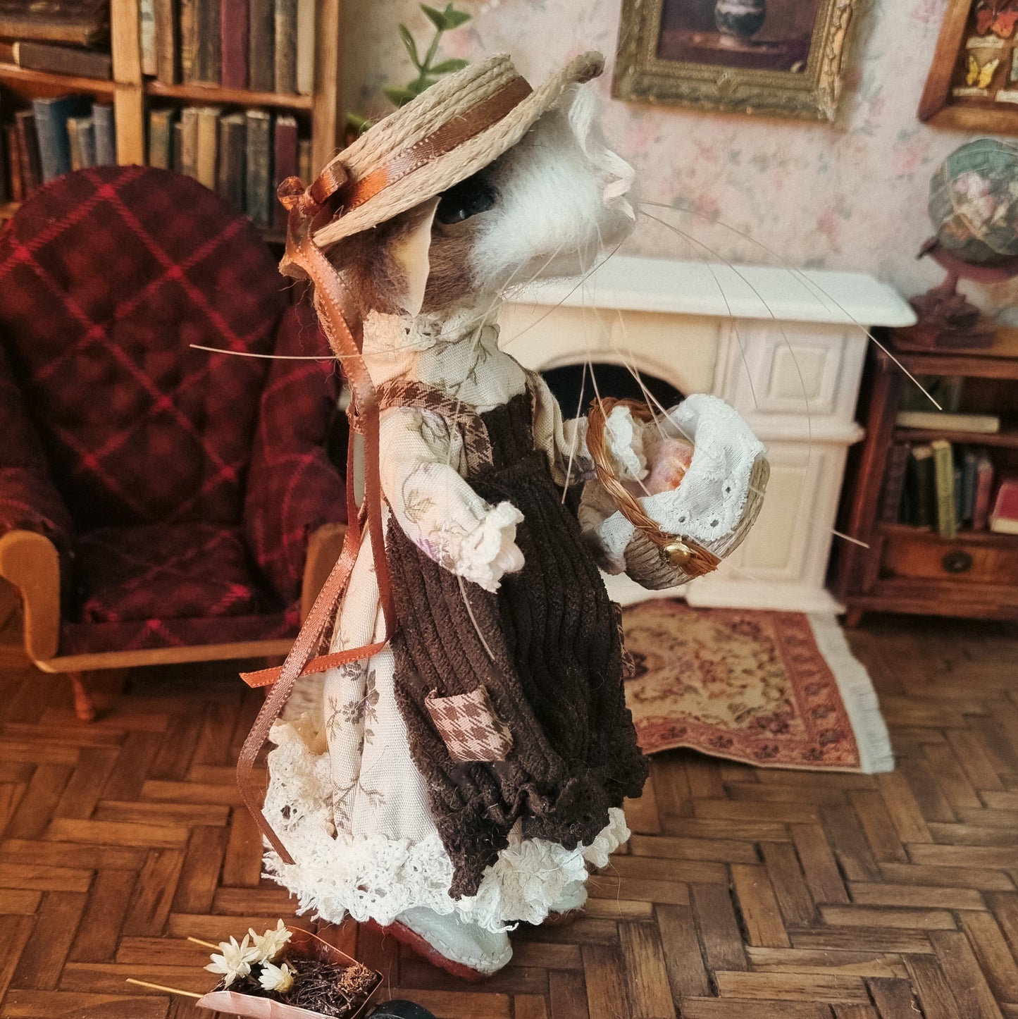 Florence | Needle Felted Collectible Wool Mouse