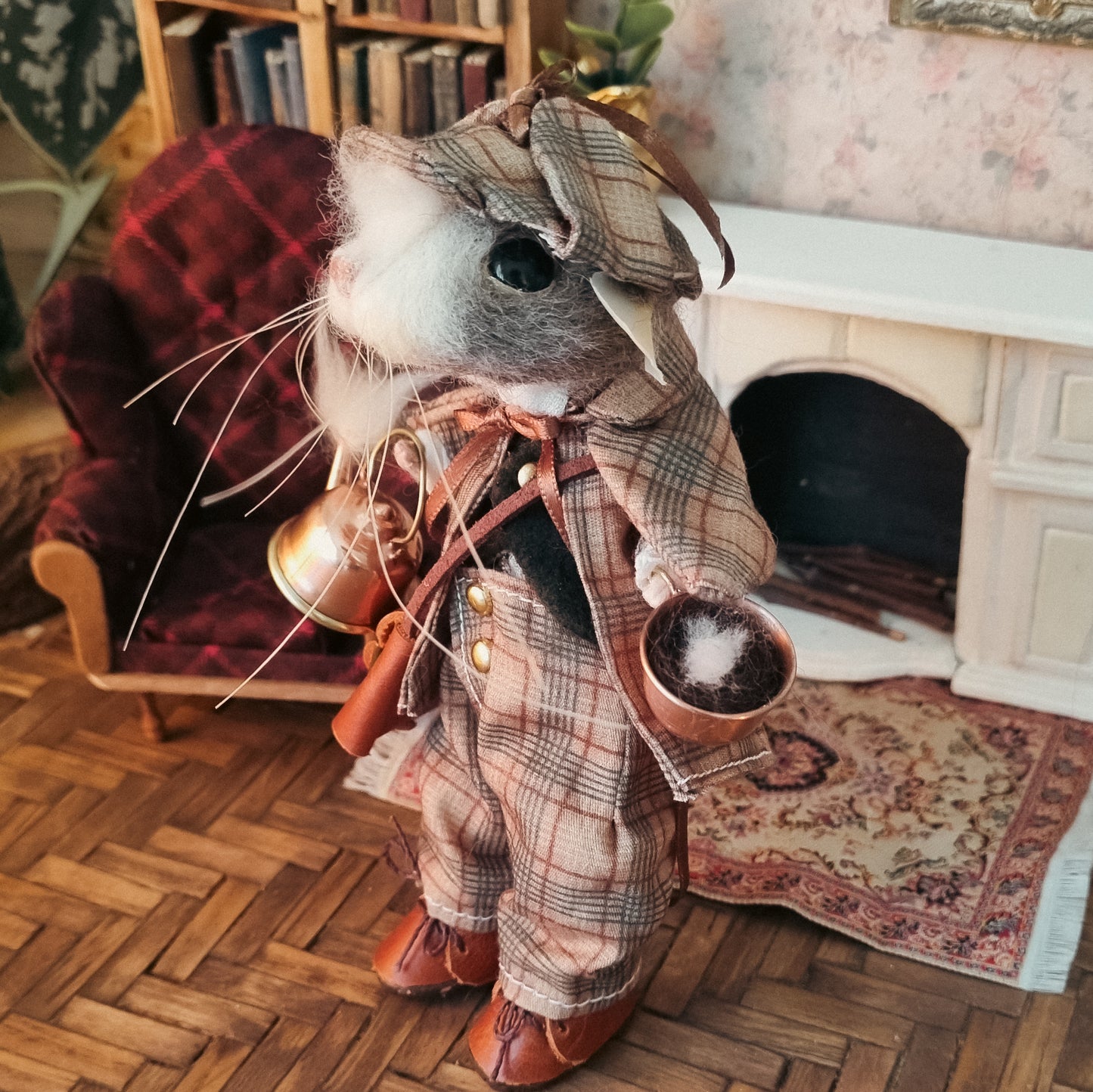 Sherlock | Needle Felted Collectible Wool Mouse