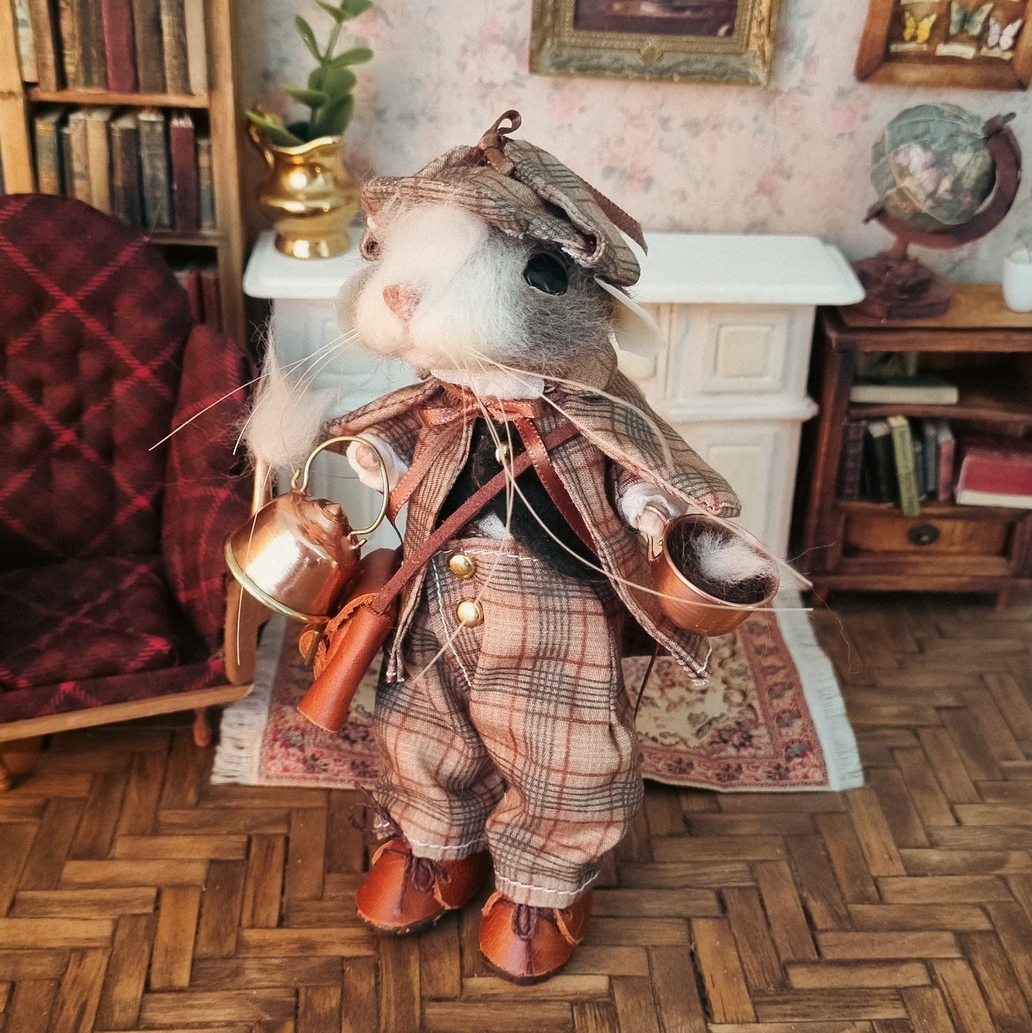 Sherlock | Needle Felted Collectible Wool Mouse
