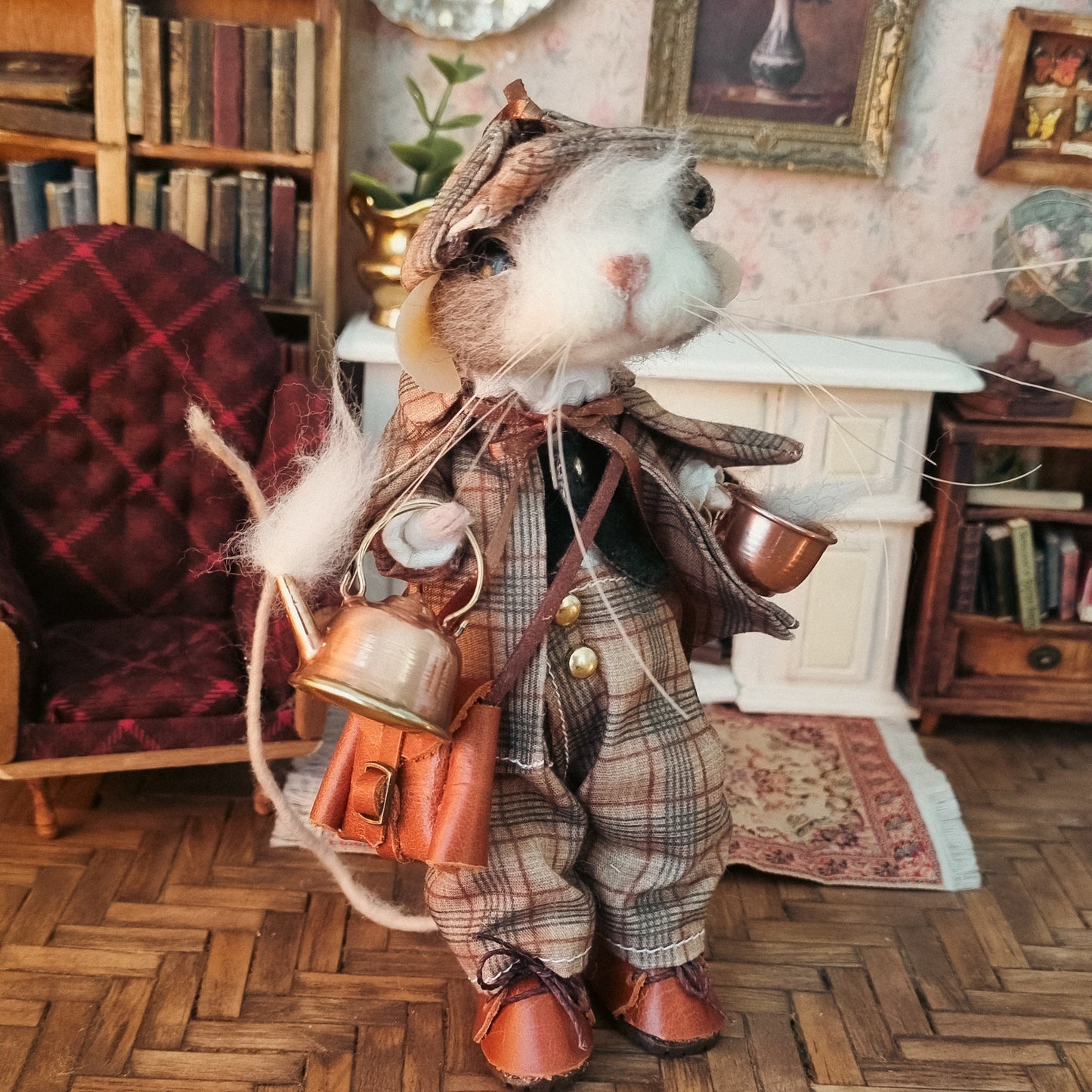 Sherlock | Needle Felted Collectible Wool Mouse
