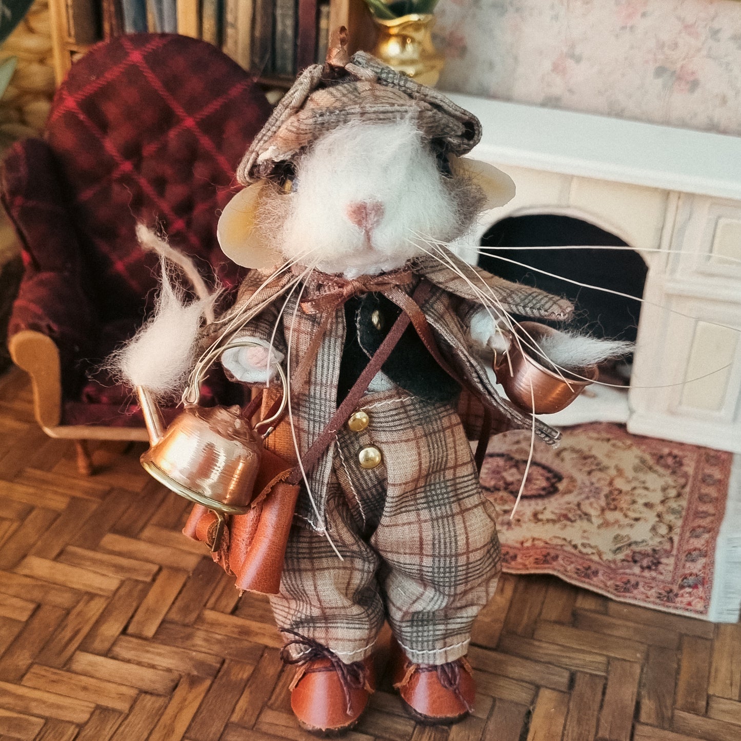 Sherlock | Needle Felted Collectible Wool Mouse