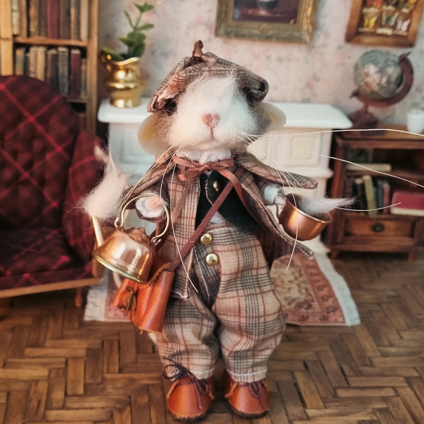 Sherlock | Needle Felted Collectible Wool Mouse