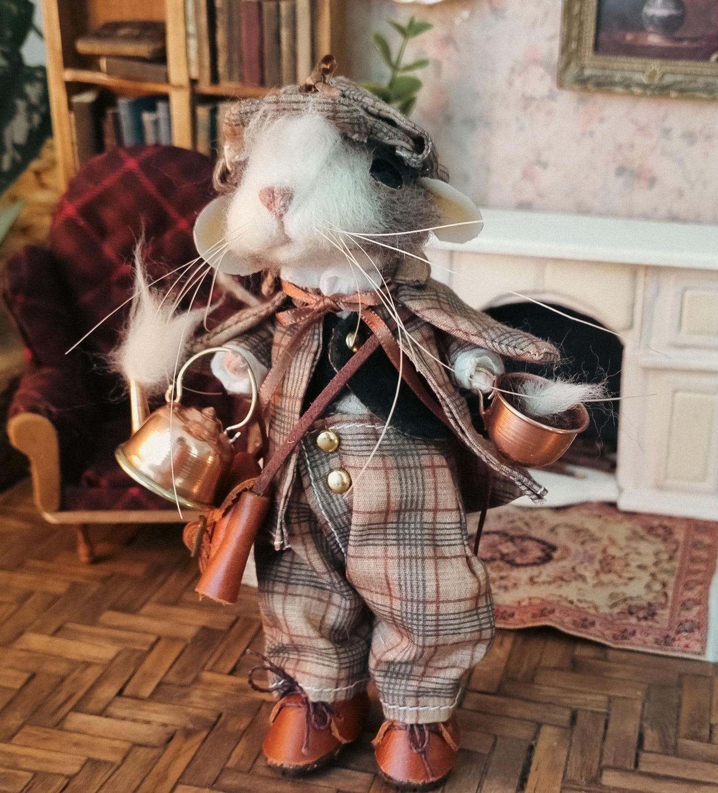Sherlock | Needle Felted Collectible Wool Mouse