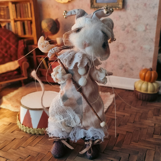 Harley Moon| Needle Felted Collectible Wool Mouse