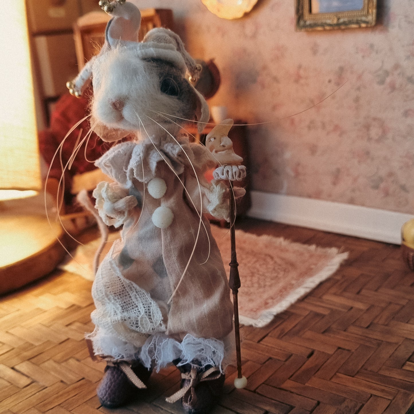 Harley Moon| Needle Felted Collectible Wool Mouse